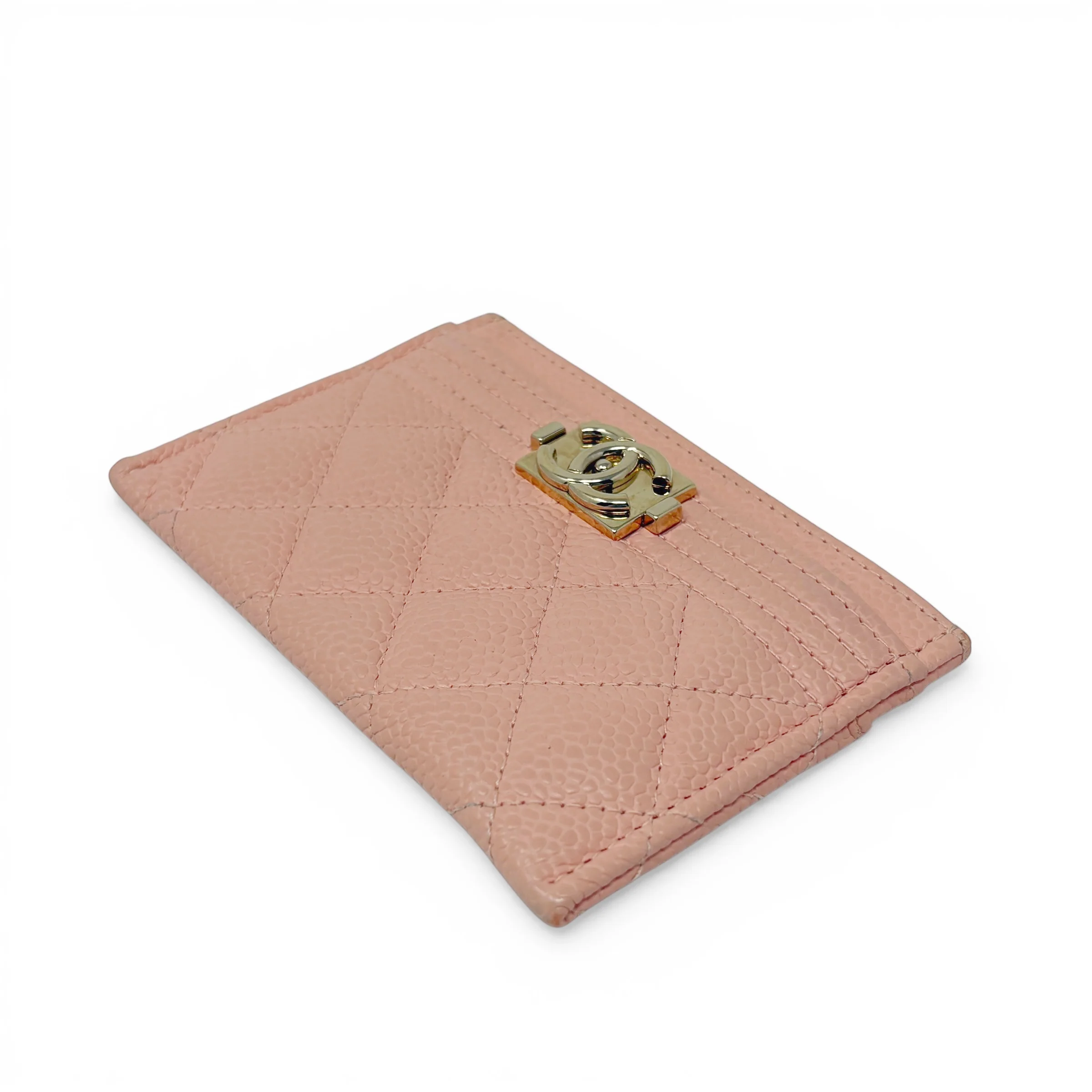 Chanel Peach Caviar Boy Cardholder - Image 2
