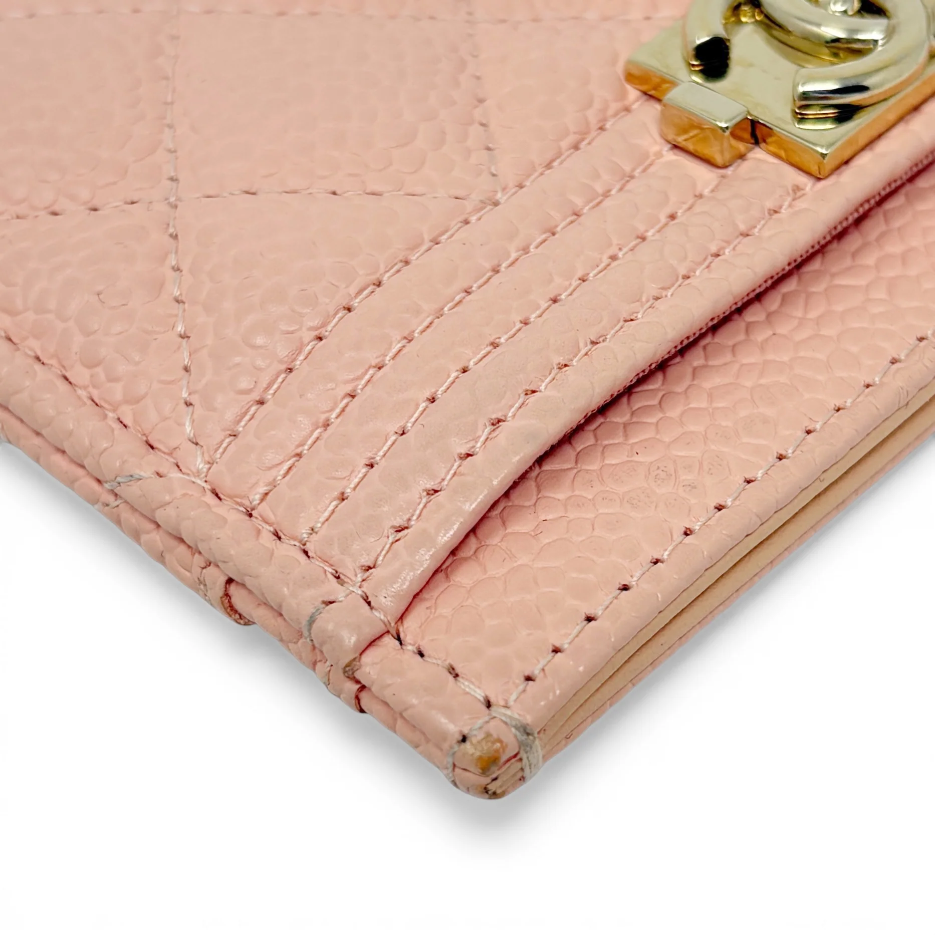 Chanel Peach Caviar Boy Cardholder - Image 8