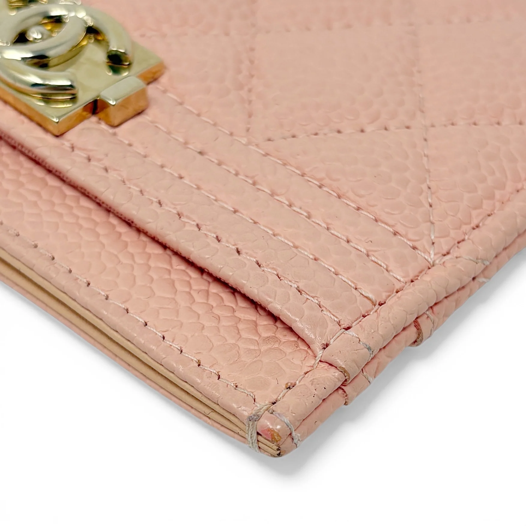 Chanel Peach Caviar Boy Cardholder - Image 9