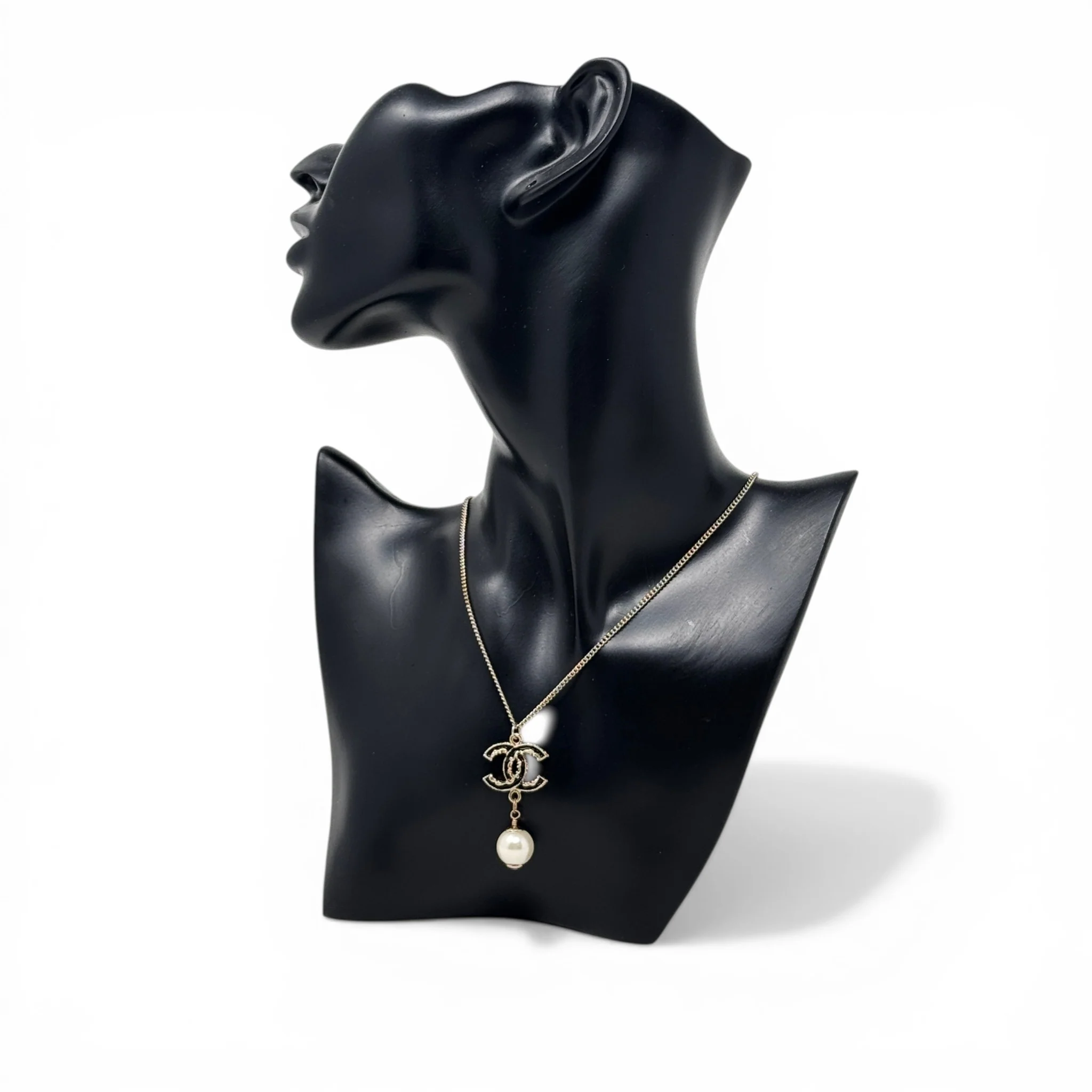 Chanel Pearl Drop CC Necklace