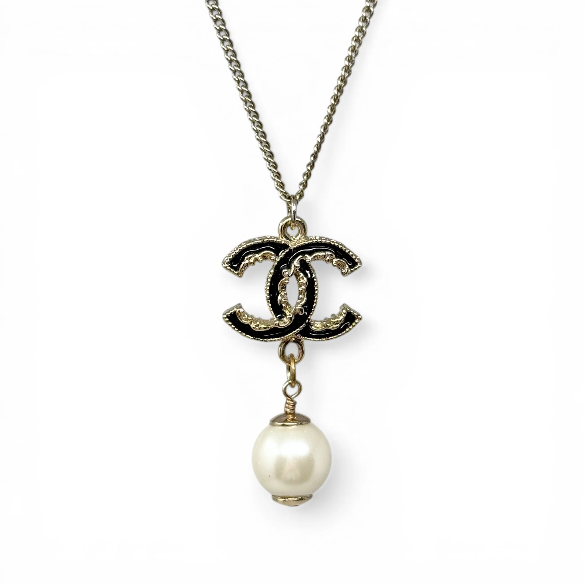 Chanel Pearl Drop CC Necklace - Image 2