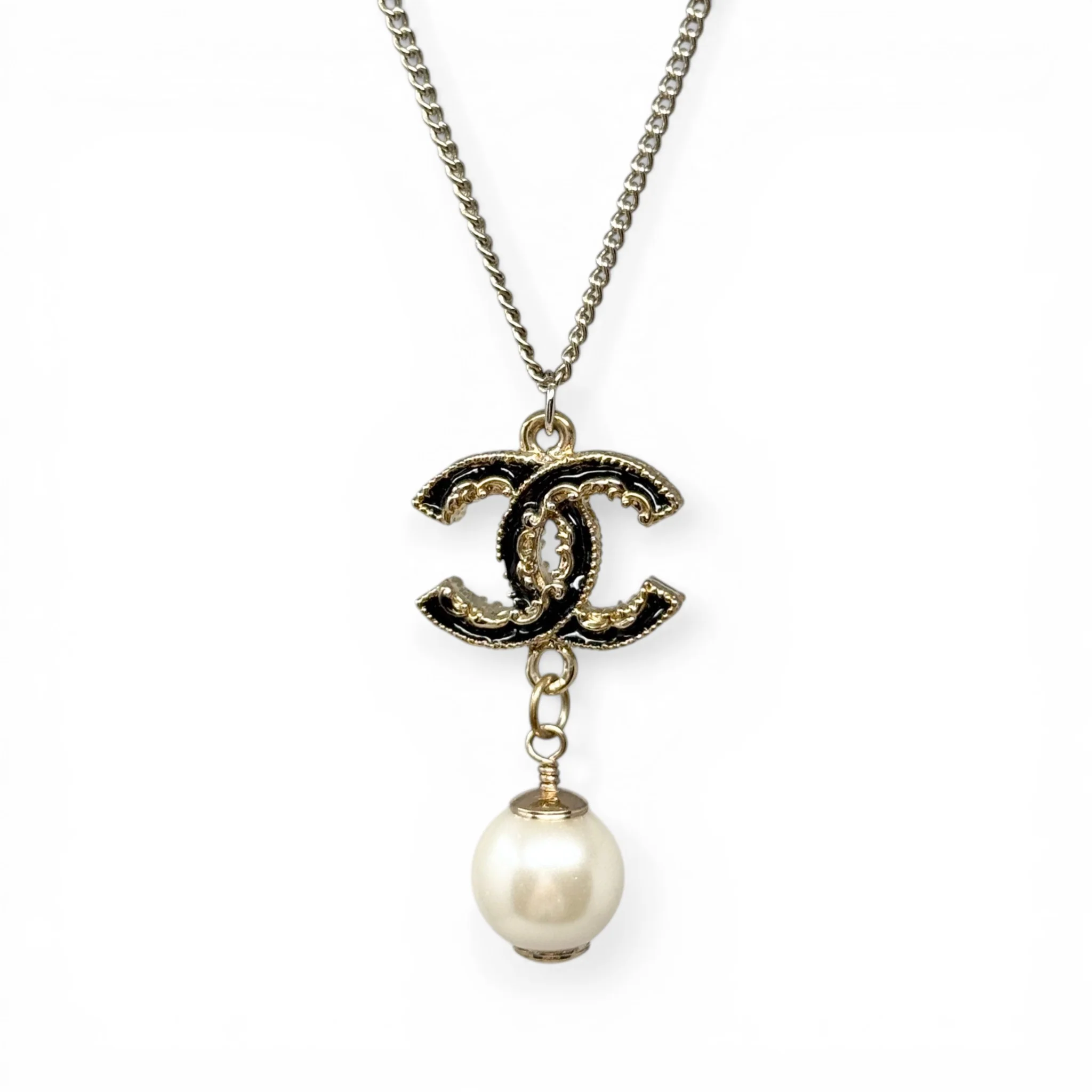 Chanel Pearl Drop CC Necklace - Image 3