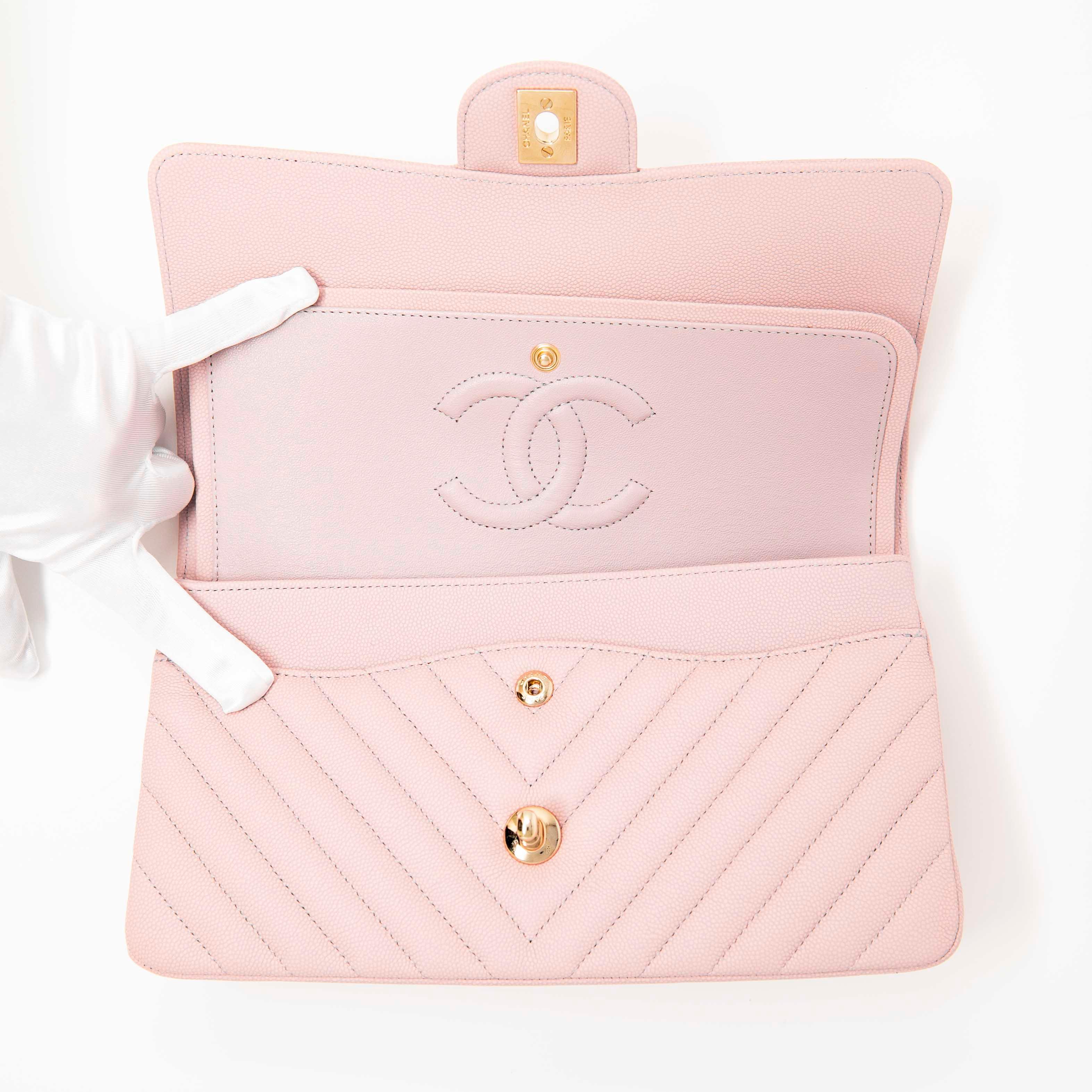 Chanel Pink Chevron Medium Classic Flap - Image 12
