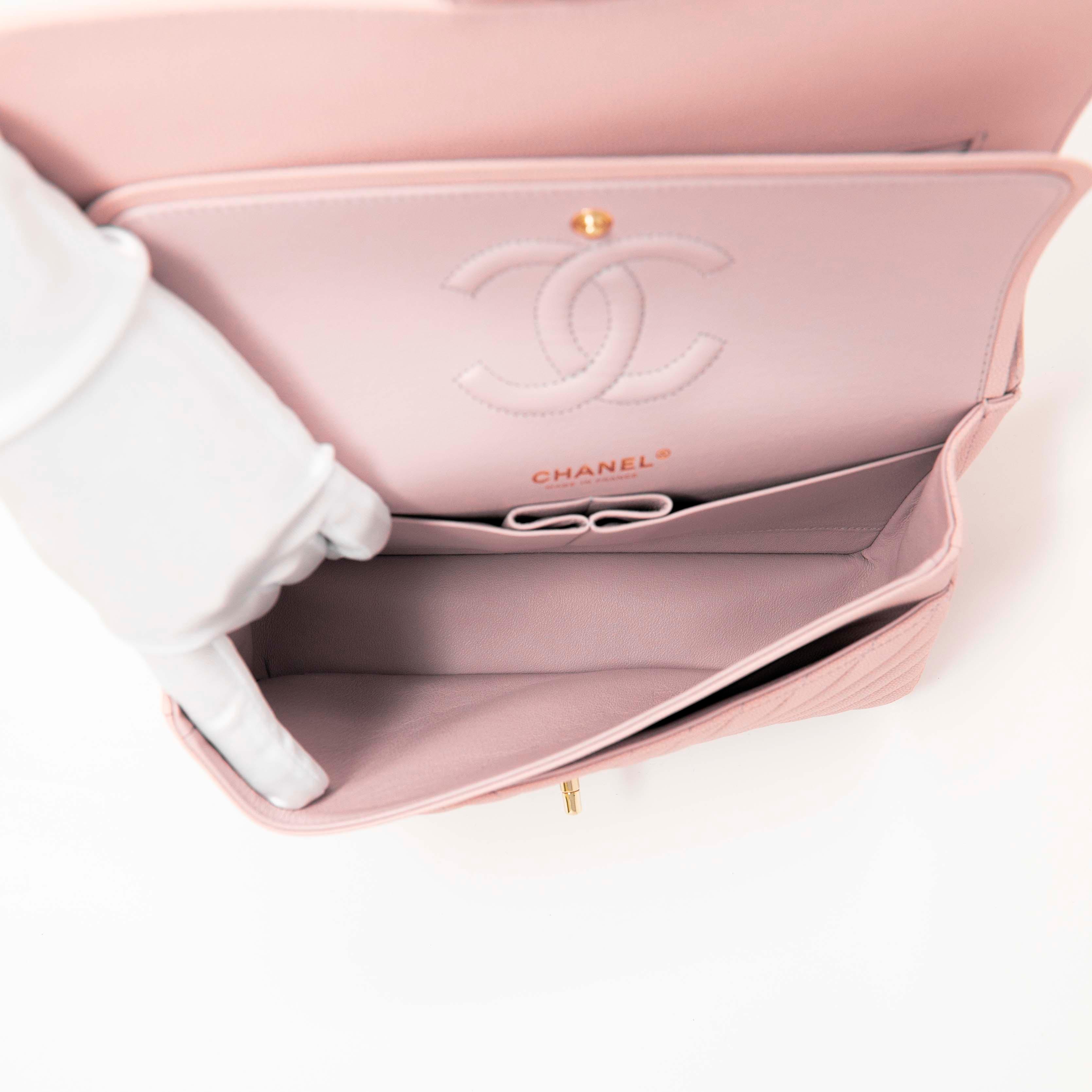 Chanel Pink Chevron Medium Classic Flap - Image 13