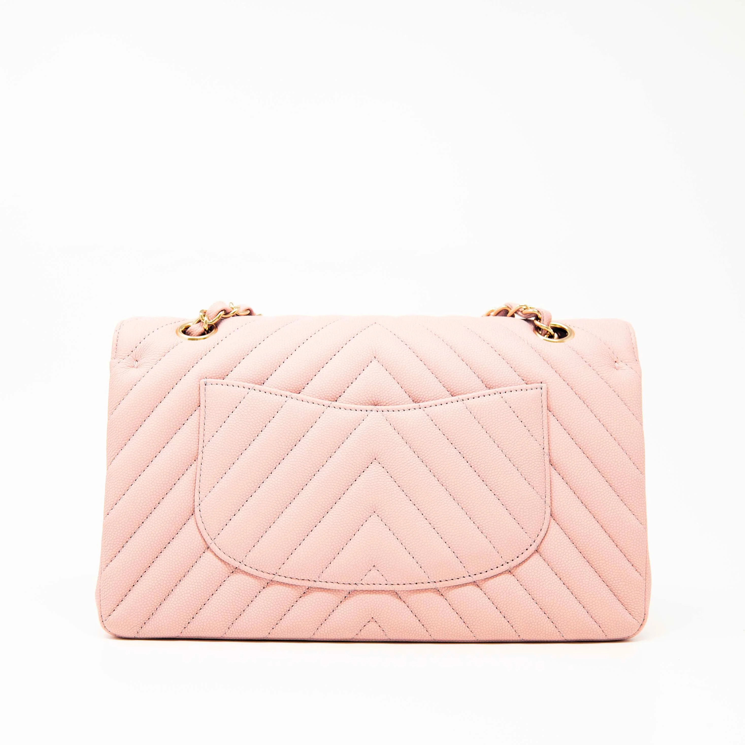 Chanel Pink Chevron Medium Classic Flap - Image 3