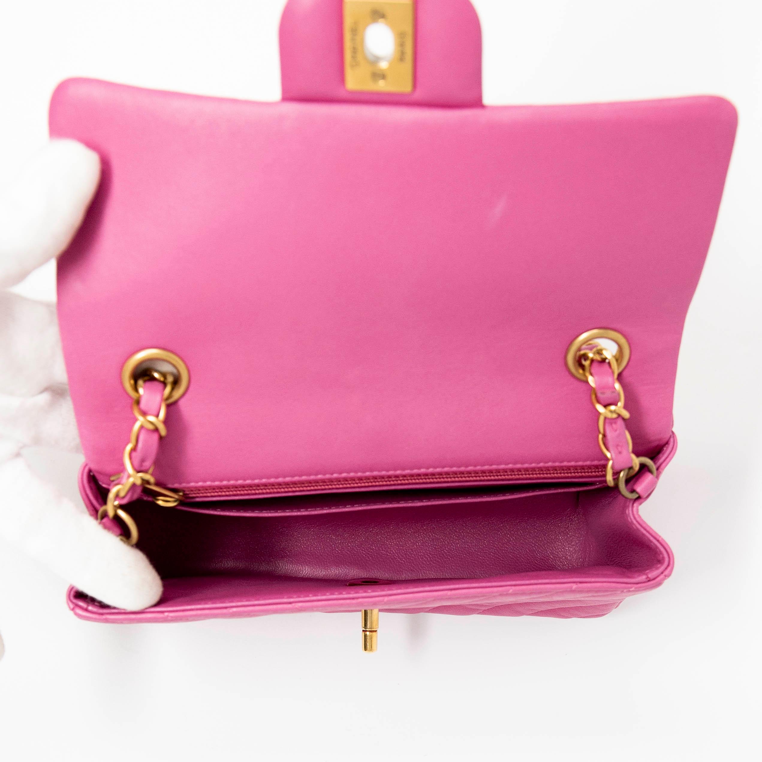 Chanel Pink Chevron Mini Flap - Image 10