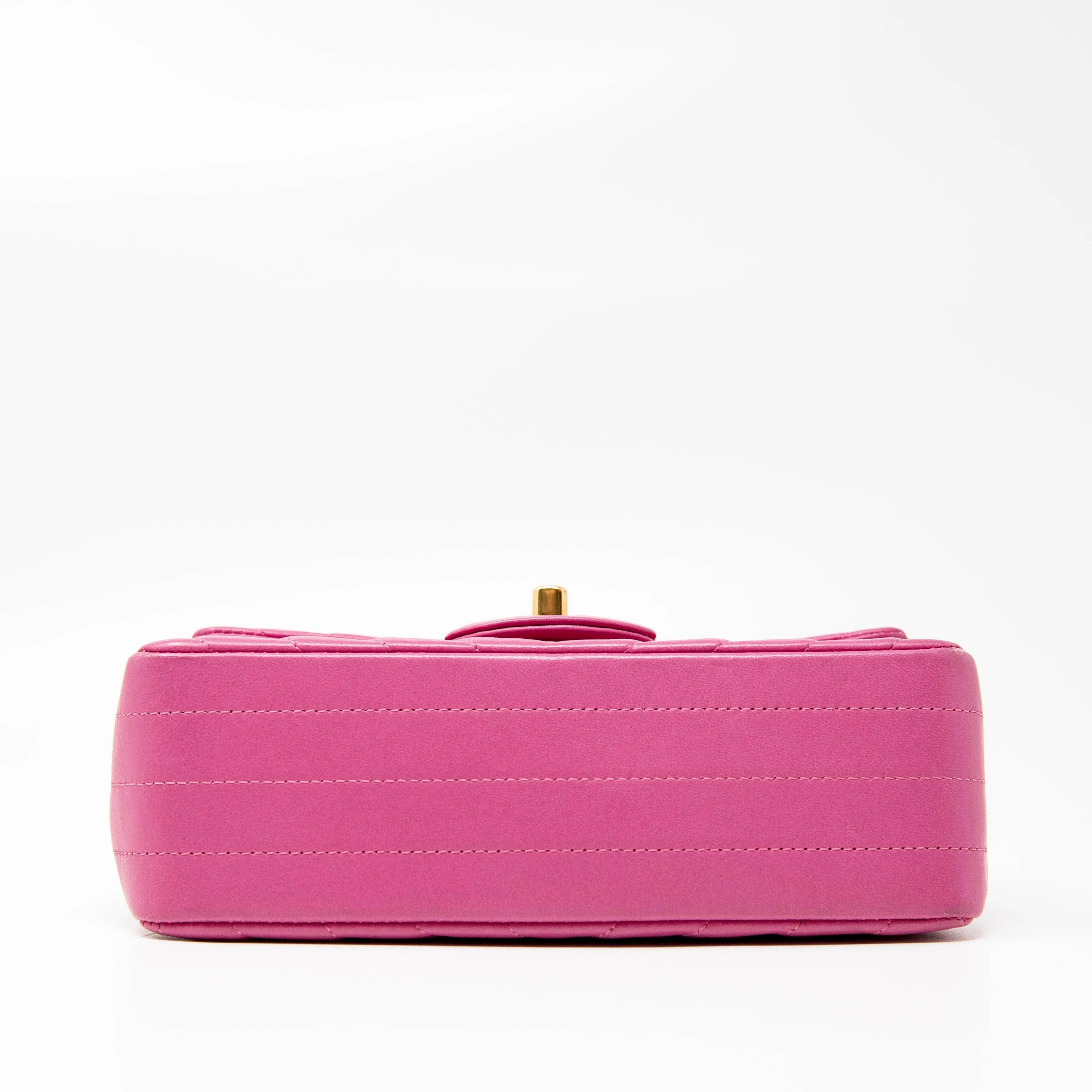 Chanel Pink Chevron Mini Flap - Image 5