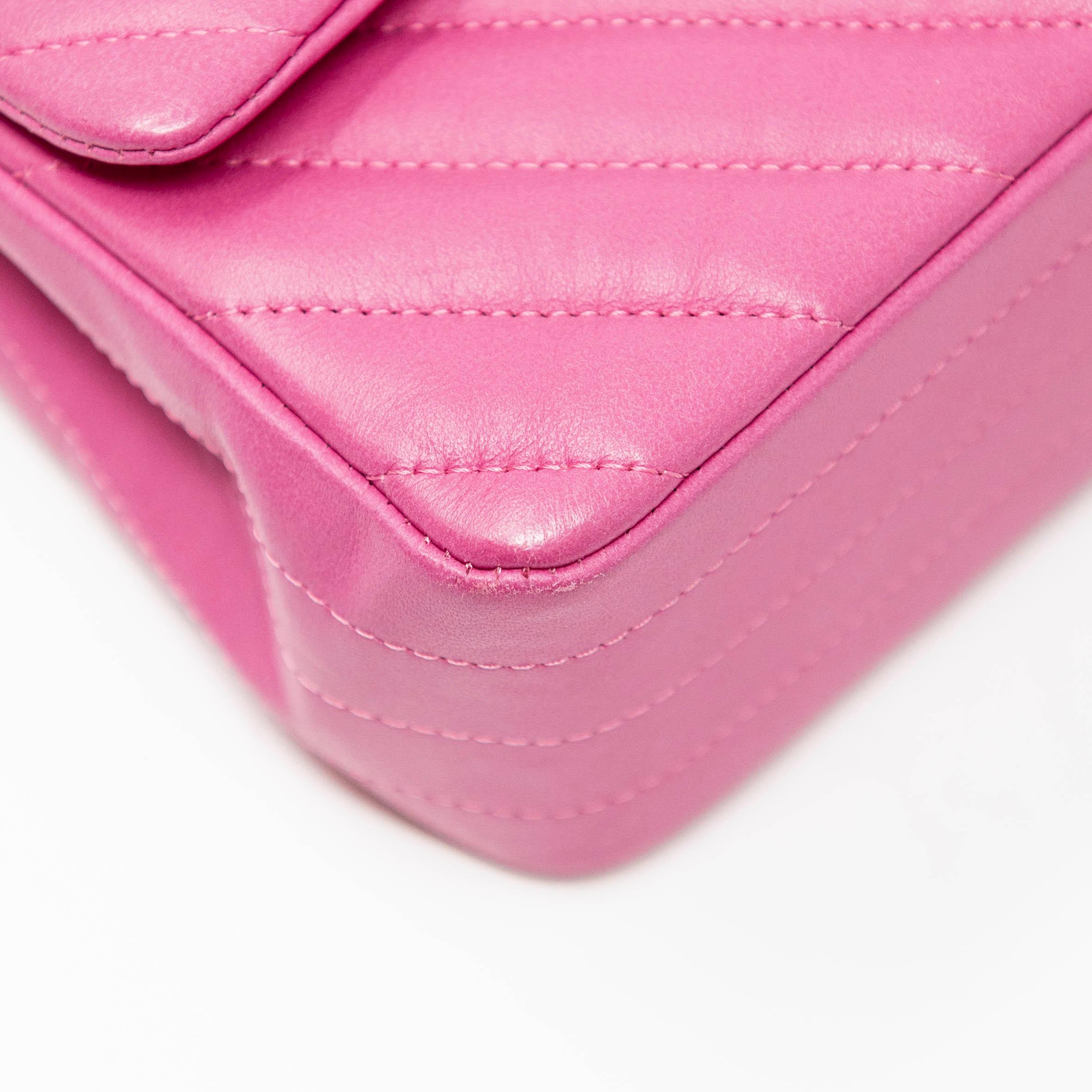 Chanel Pink Chevron Mini Flap - Image 6