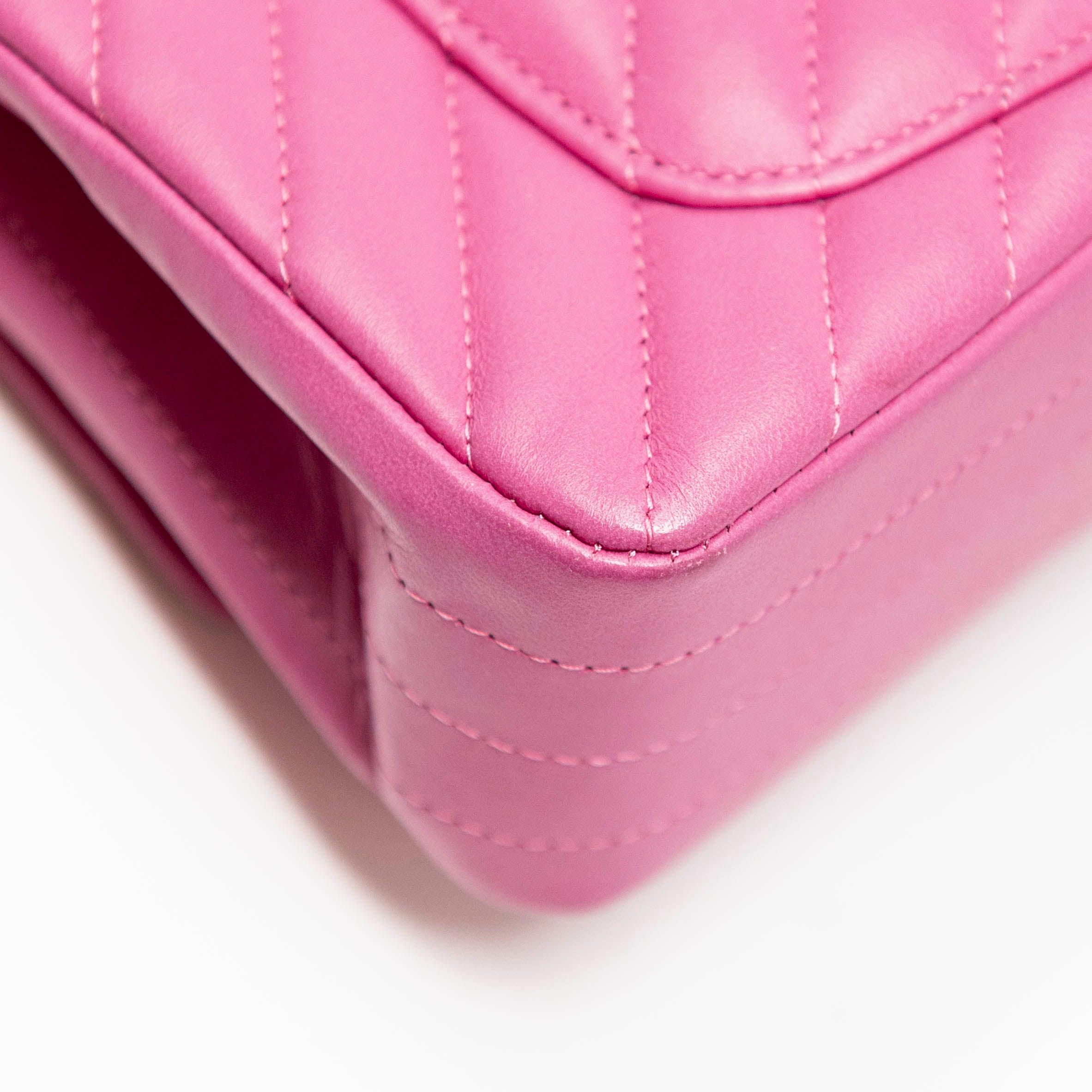 Chanel Pink Chevron Mini Flap - Image 9
