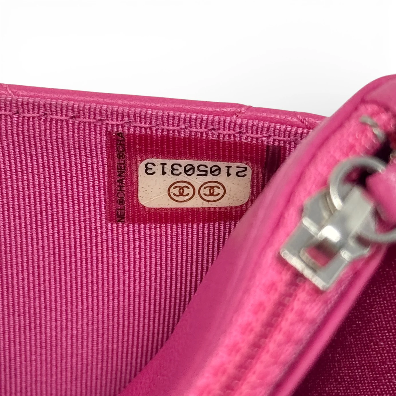 Chanel Pink Lambskin Classic Wallet On Chain - Image 14