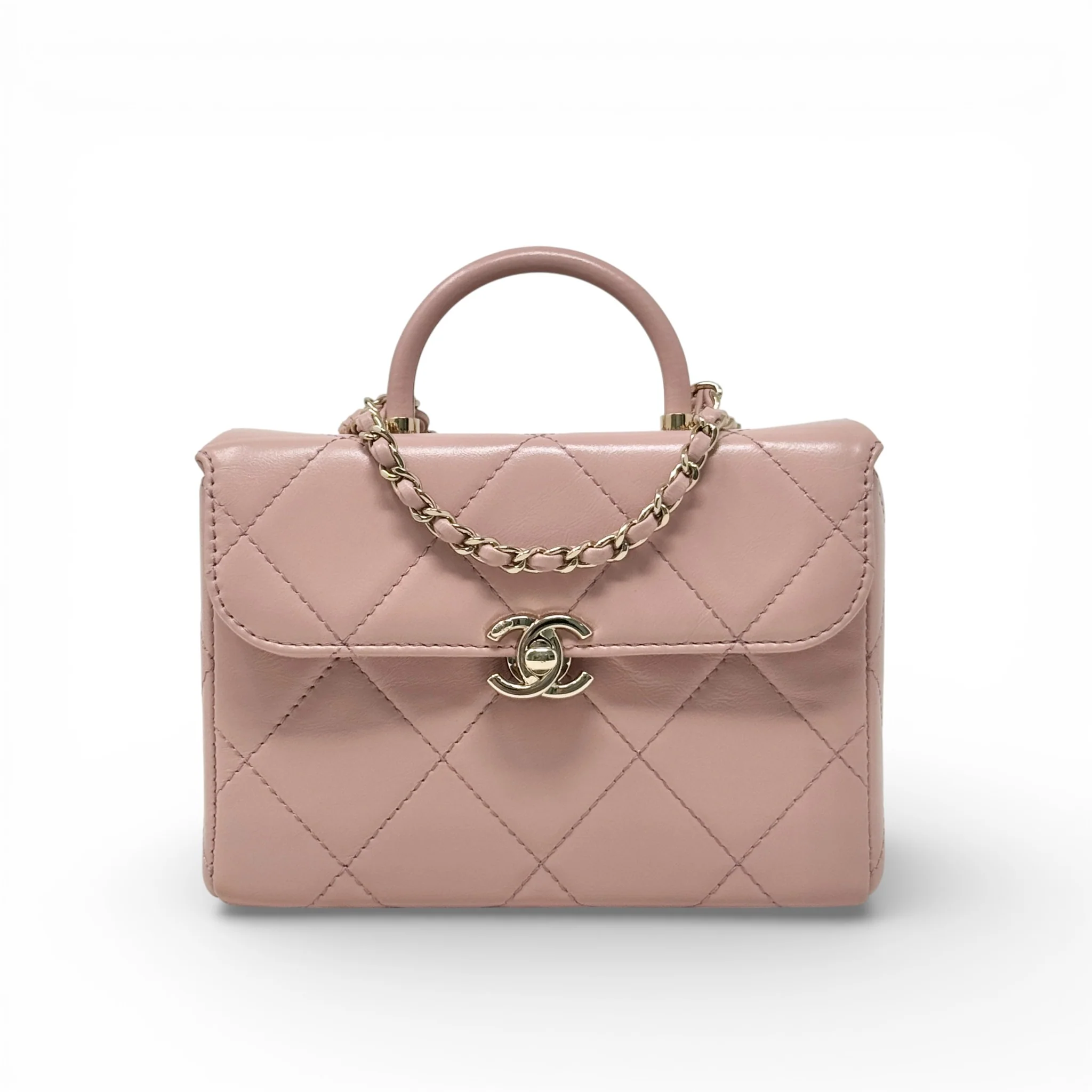 Chanel Pink Medium Vanity Top Handle Flap