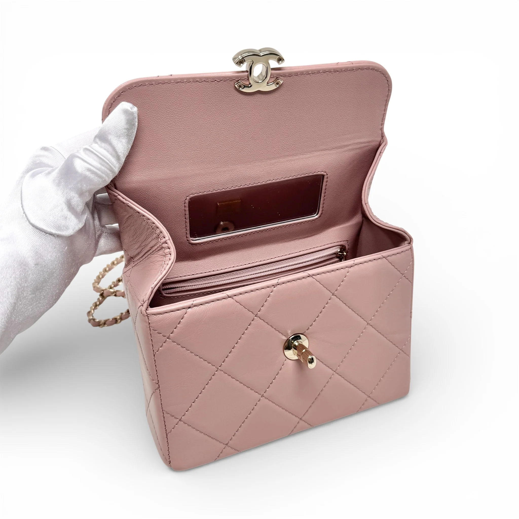 Chanel Pink Medium Vanity Top Handle Flap - Image 12