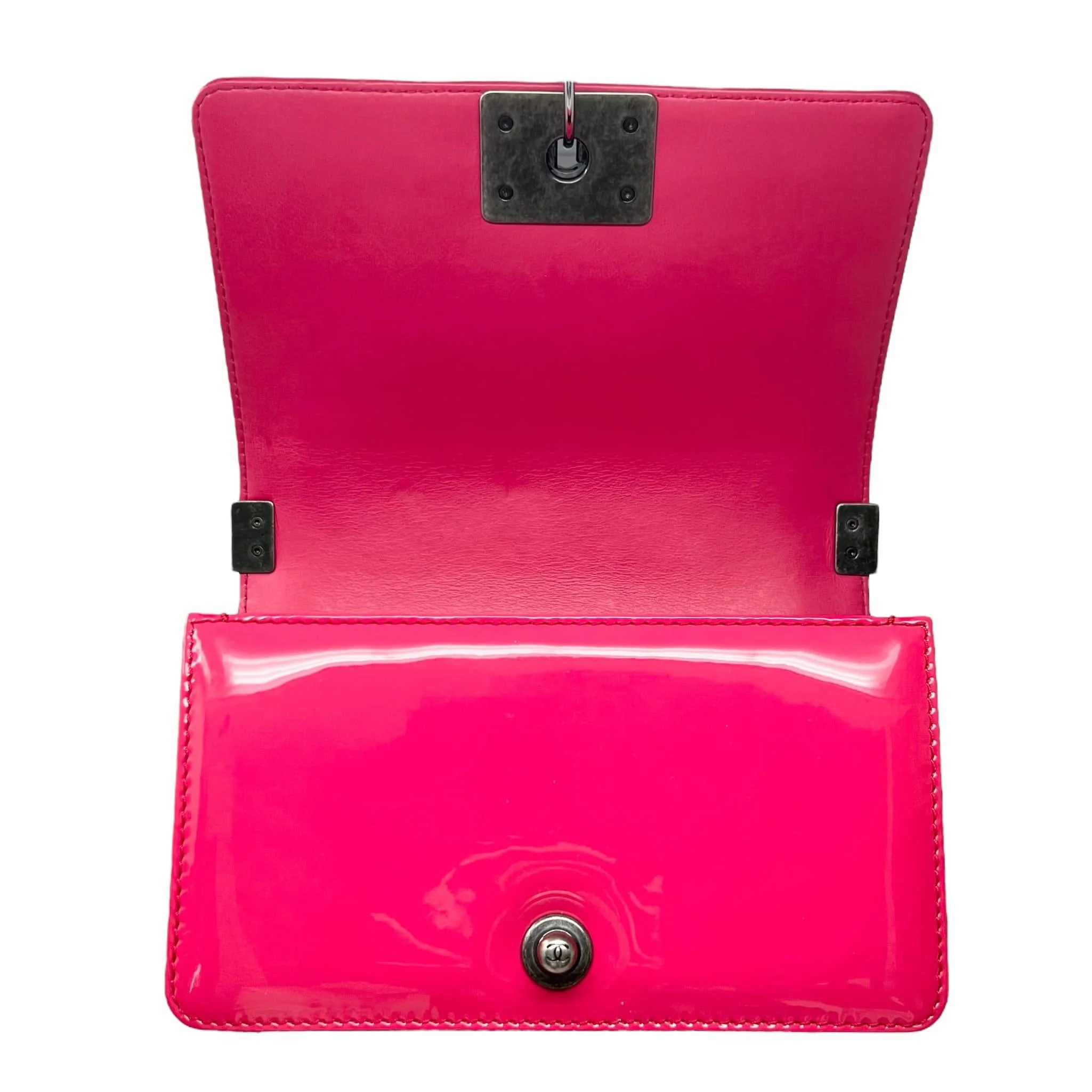 Chanel Pink Patent Small Boy Bag - Image 13