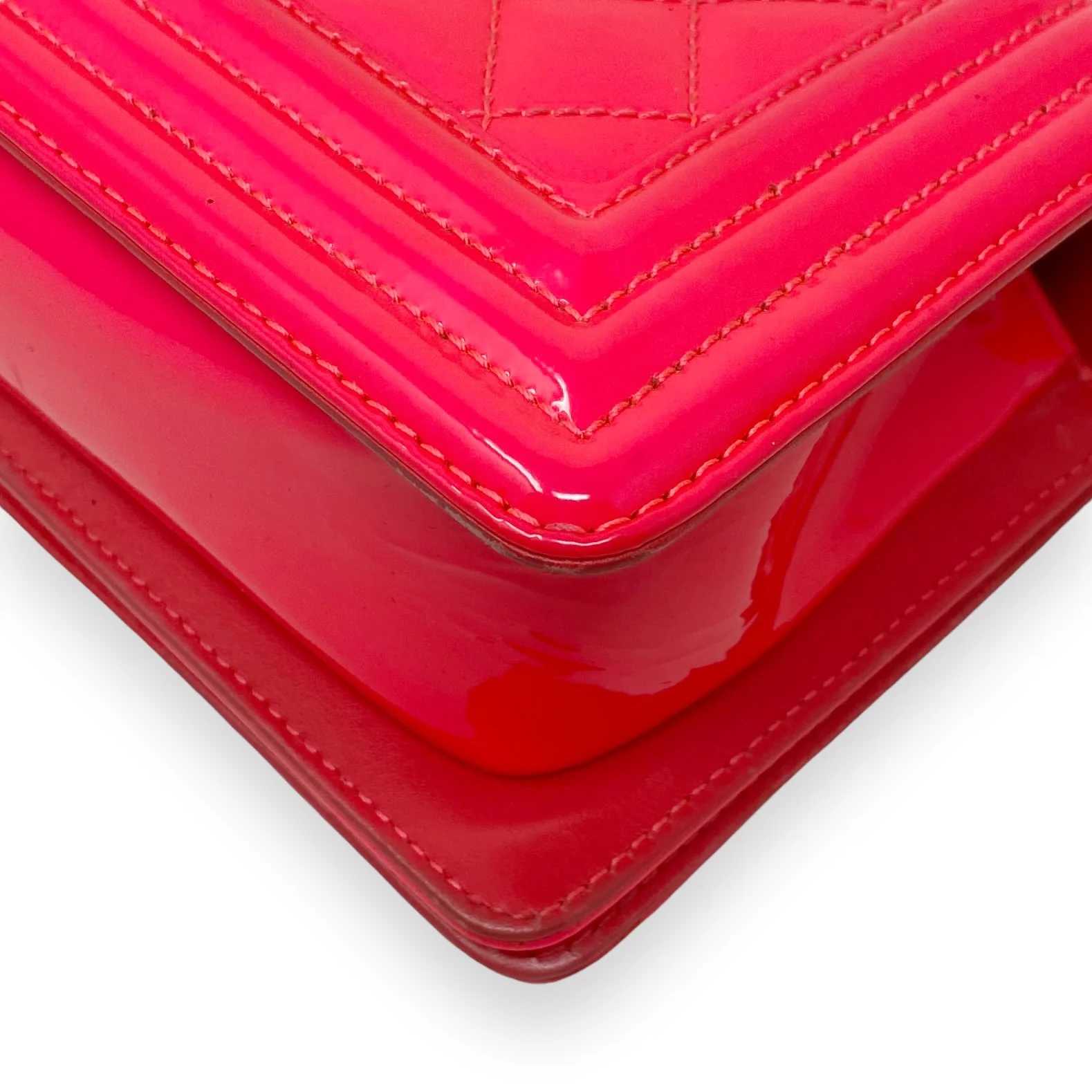 Chanel Pink Patent Small Boy Bag - Image 10