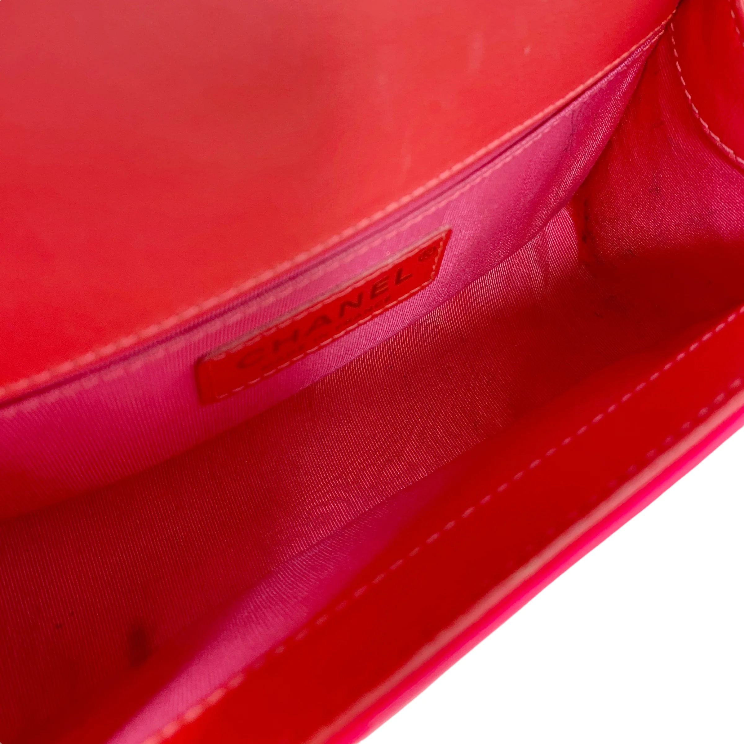 Chanel Pink Patent Small Boy Bag - Image 11