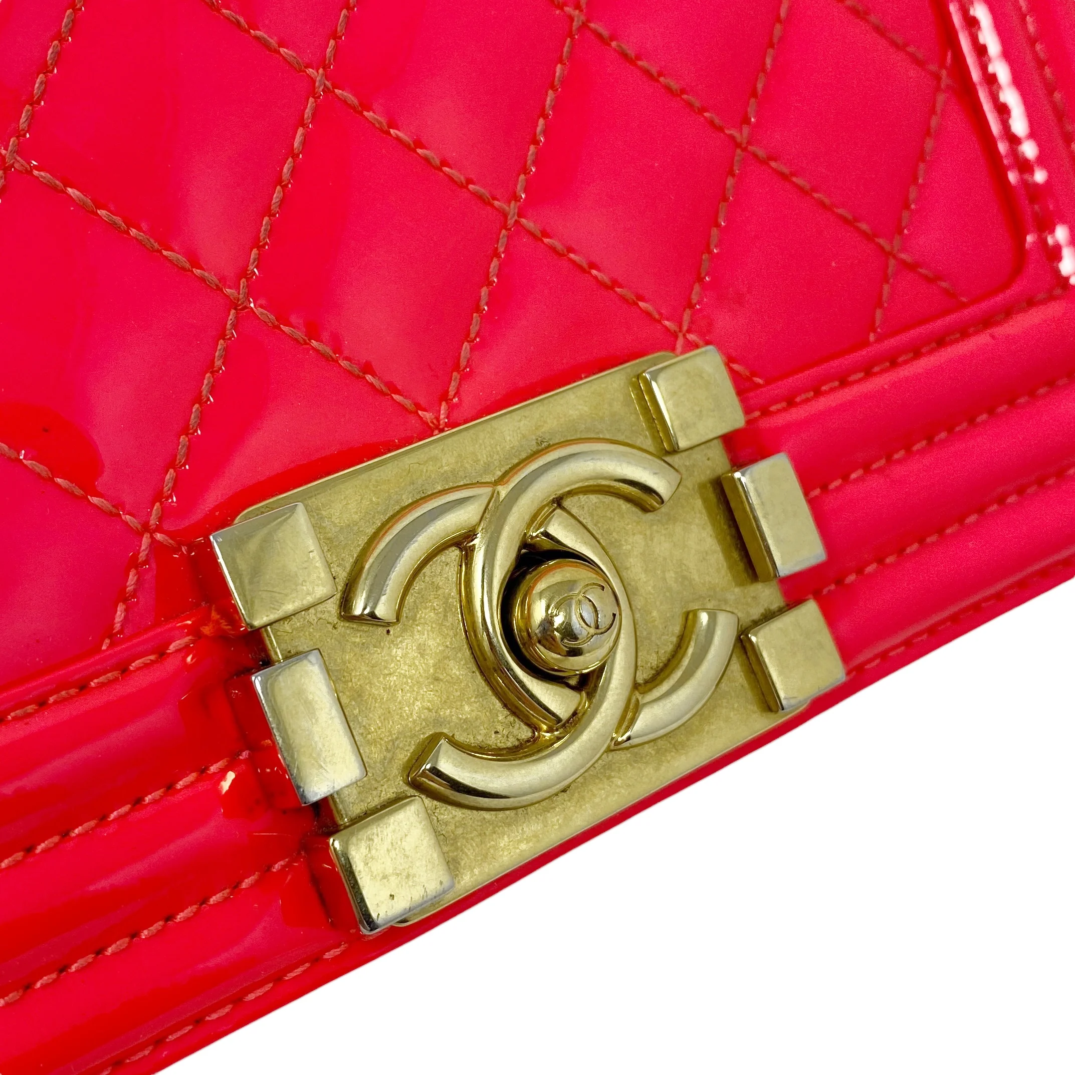 Chanel Pink Patent Small Boy Bag - Image 13
