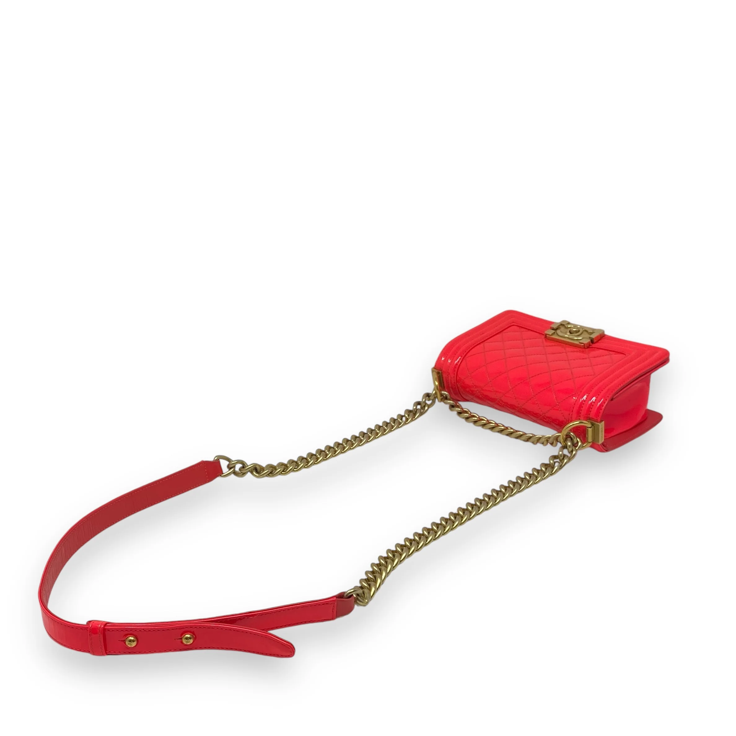 Chanel Pink Patent Small Boy Bag - Image 14