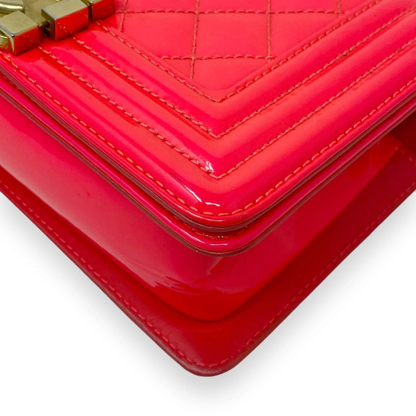 Chanel Pink Patent Small Boy Bag - Image 8