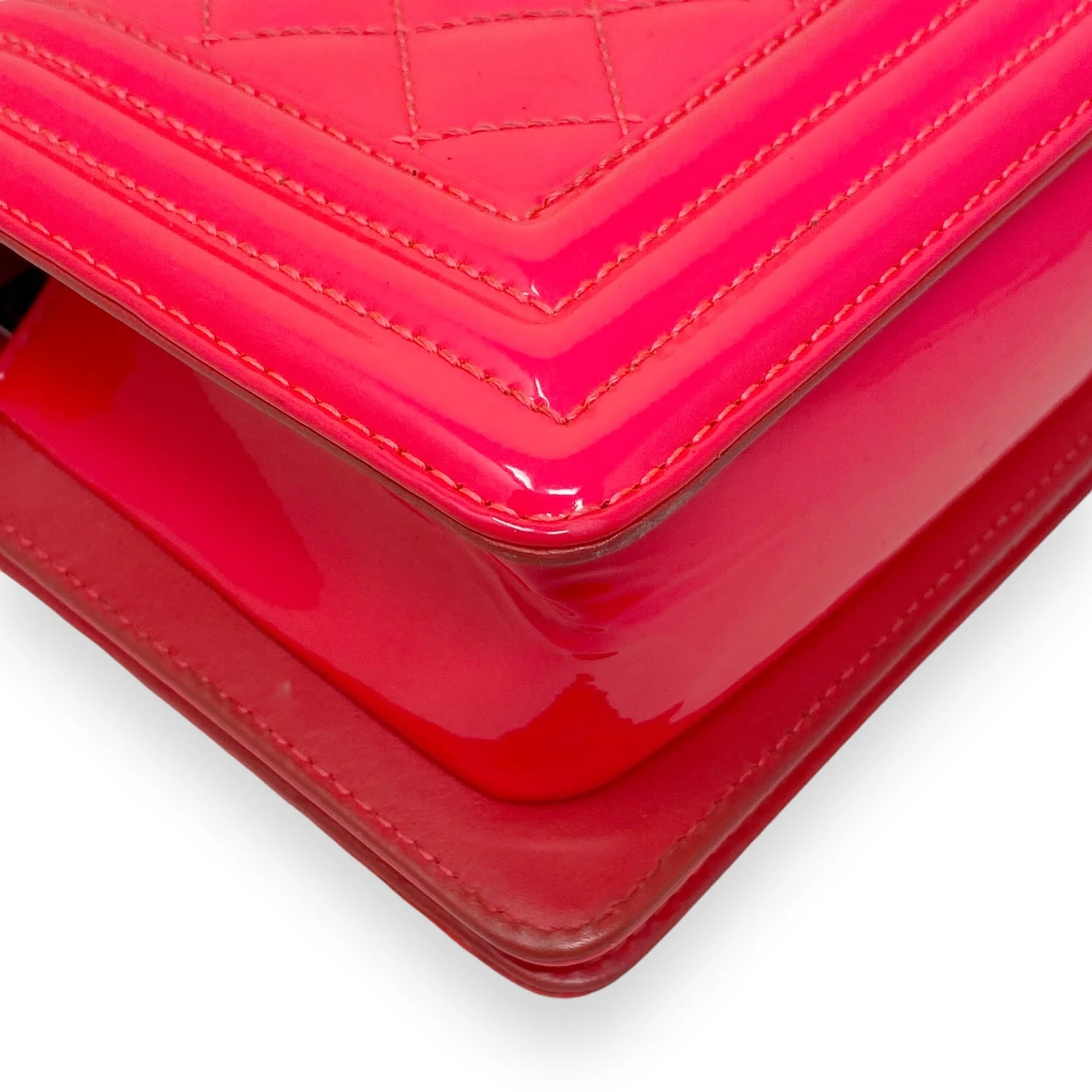 Chanel Pink Patent Small Boy Bag - Image 9