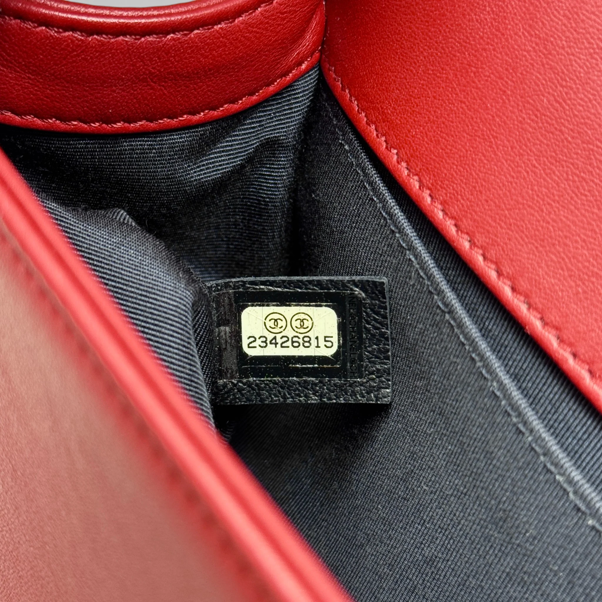Chanel Red Chevron Medium Boy Bag - Image 9