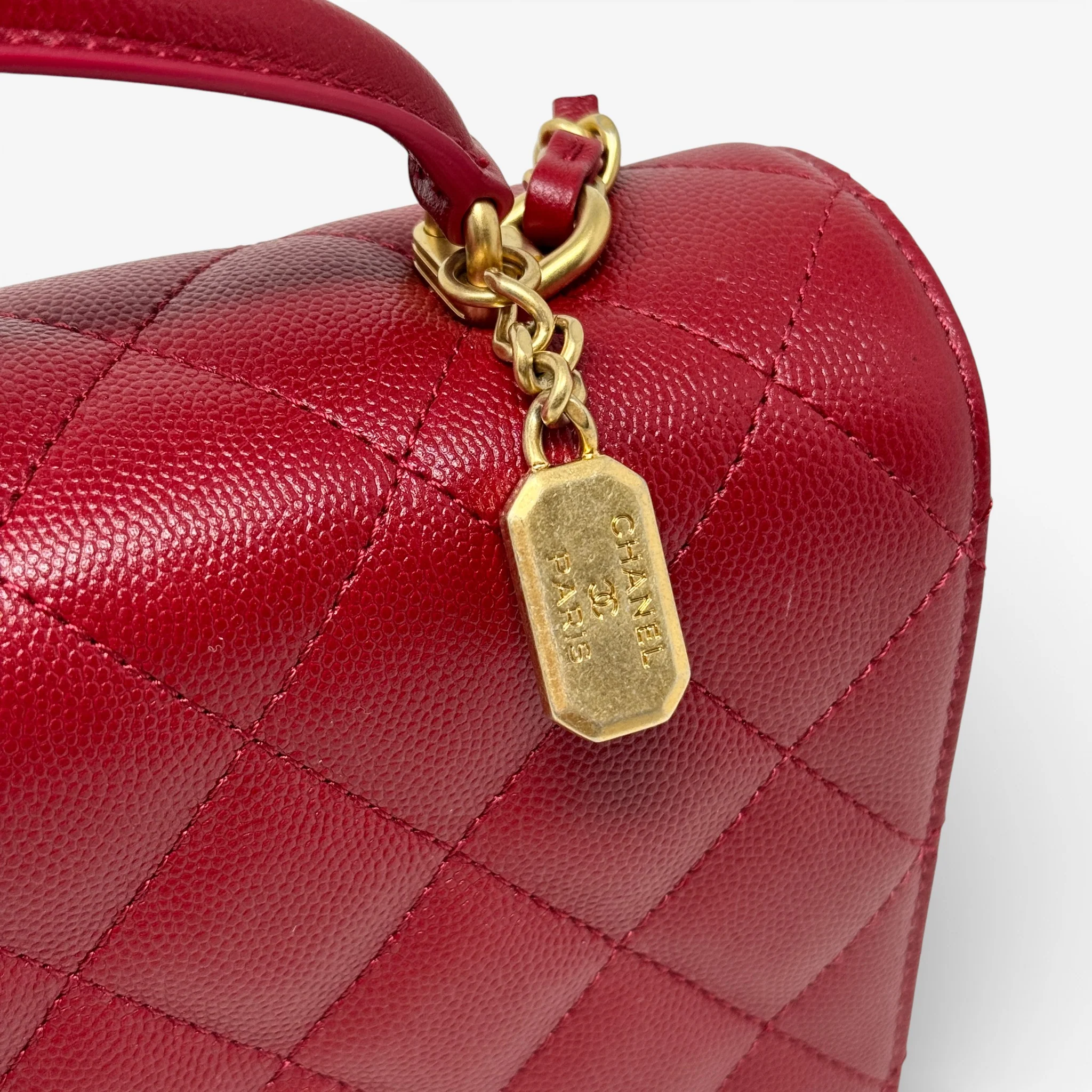 Chanel Red Small Top Handle Flap - Image 11