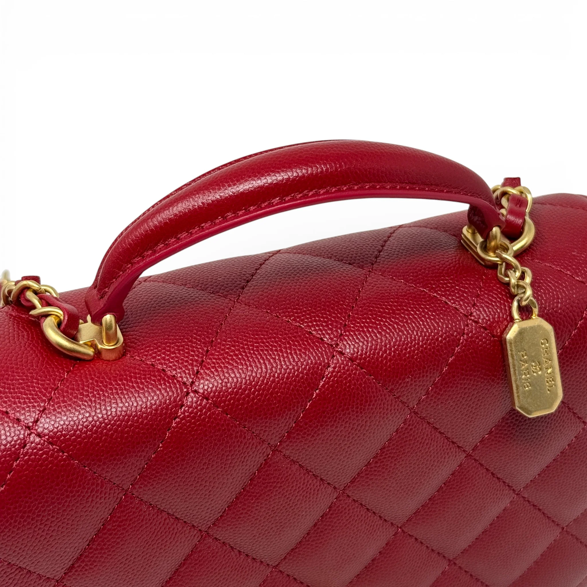 Chanel Red Small Top Handle Flap - Image 12