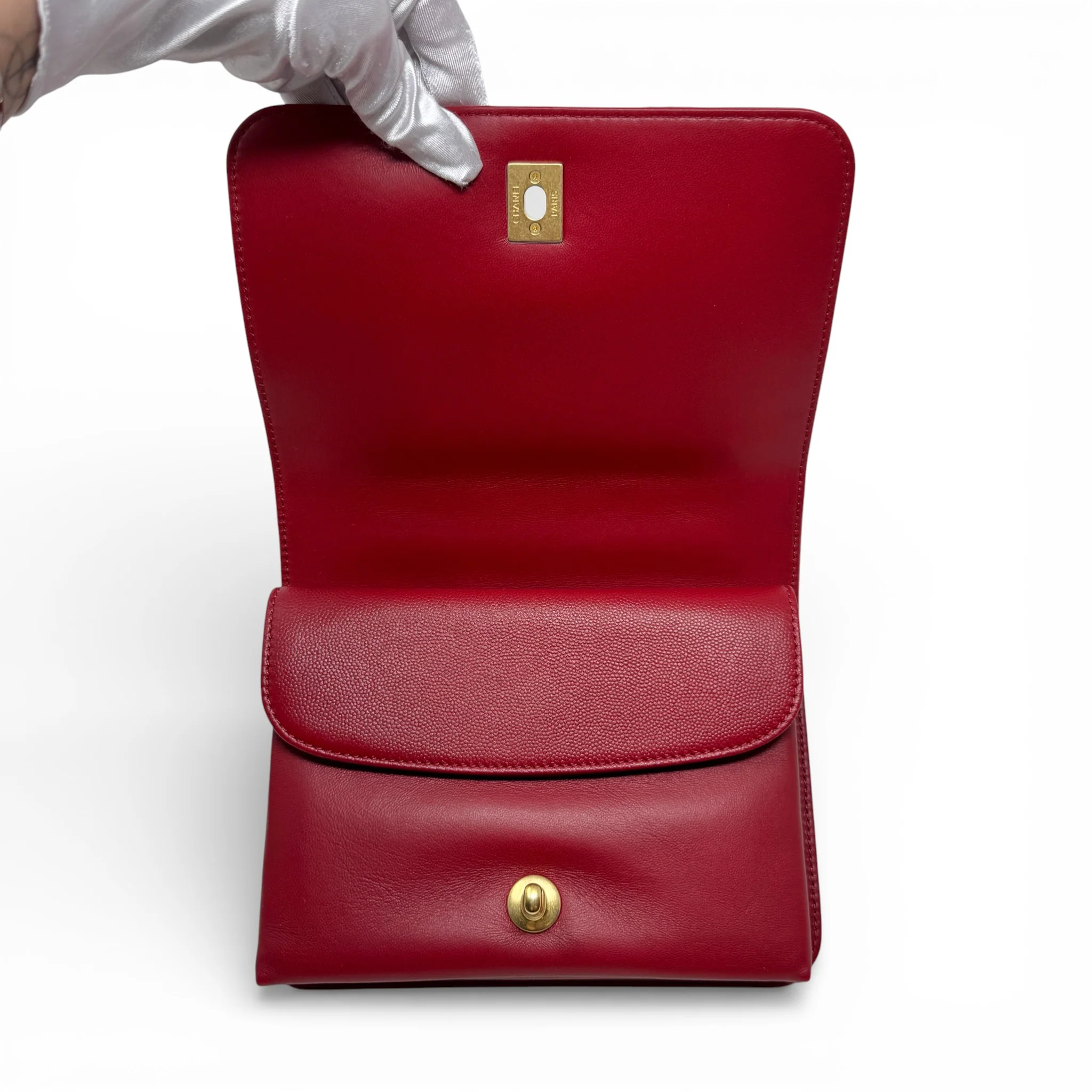 Chanel Red Small Top Handle Flap - Image 13