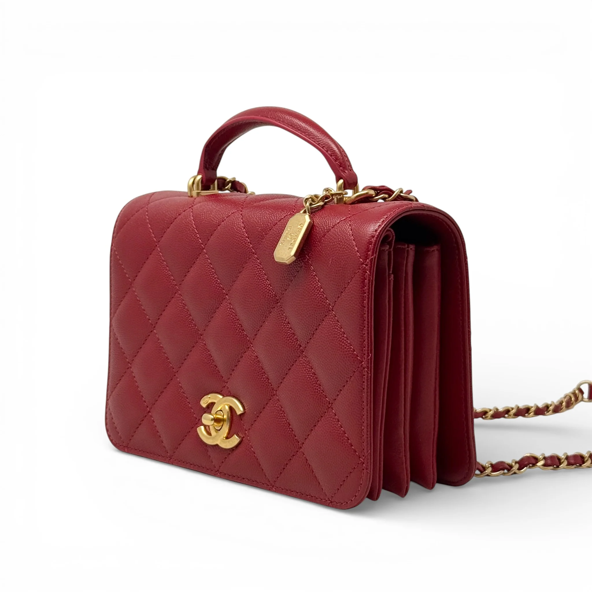 Chanel Red Small Top Handle Flap - Image 2