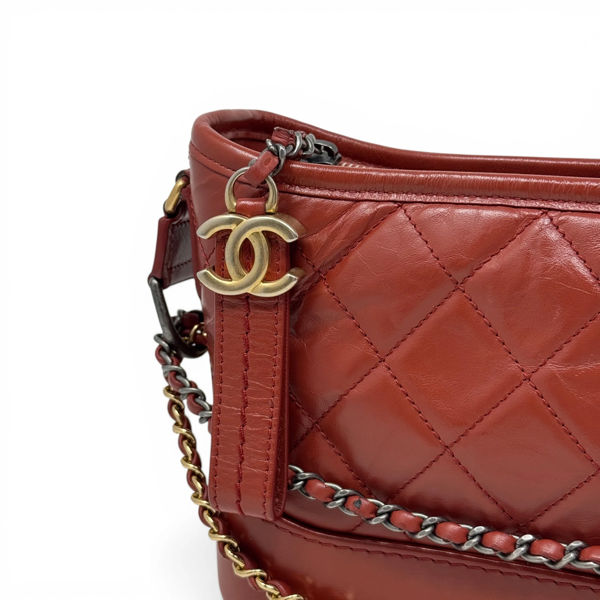 Chanel Red Small Gabrielle Hobo - Image 10