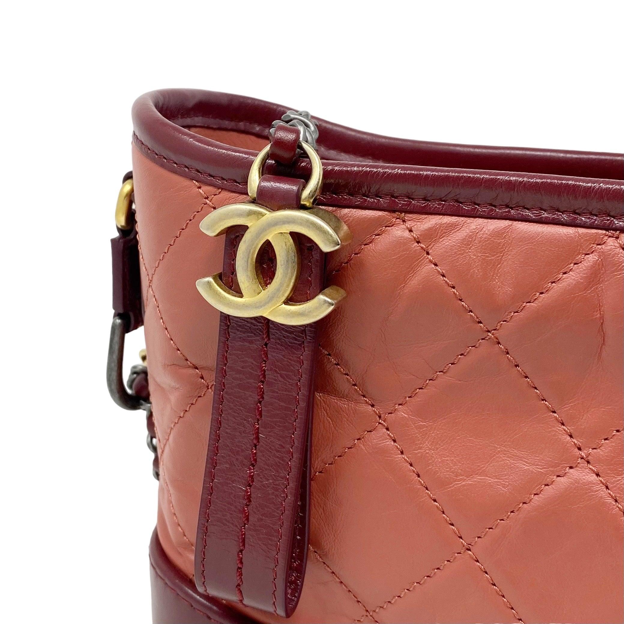 Chanel Salmon Aged Calfskin Small Gabrielle Bag - Image 12