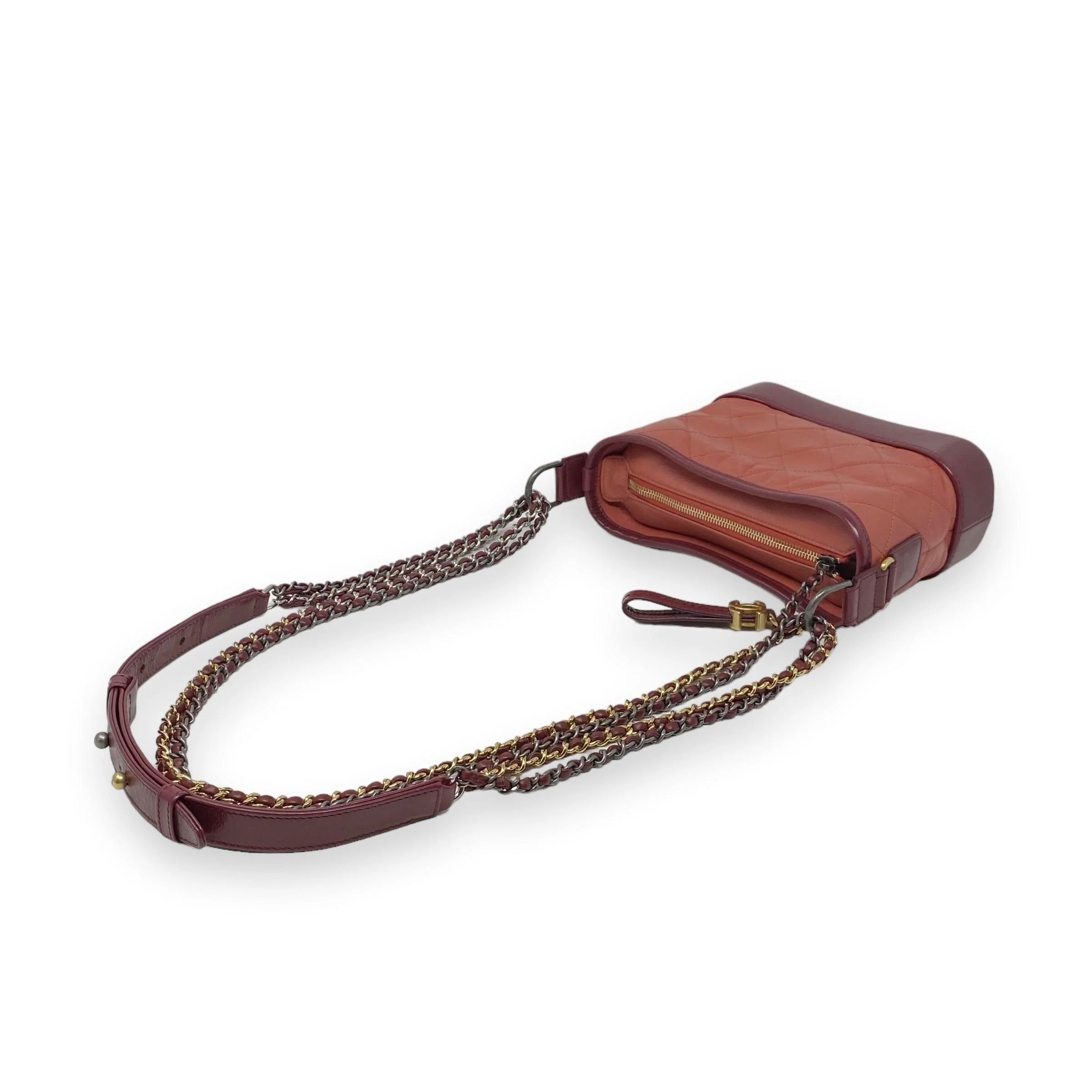 Chanel Salmon Aged Calfskin Small Gabrielle Bag - Image 13