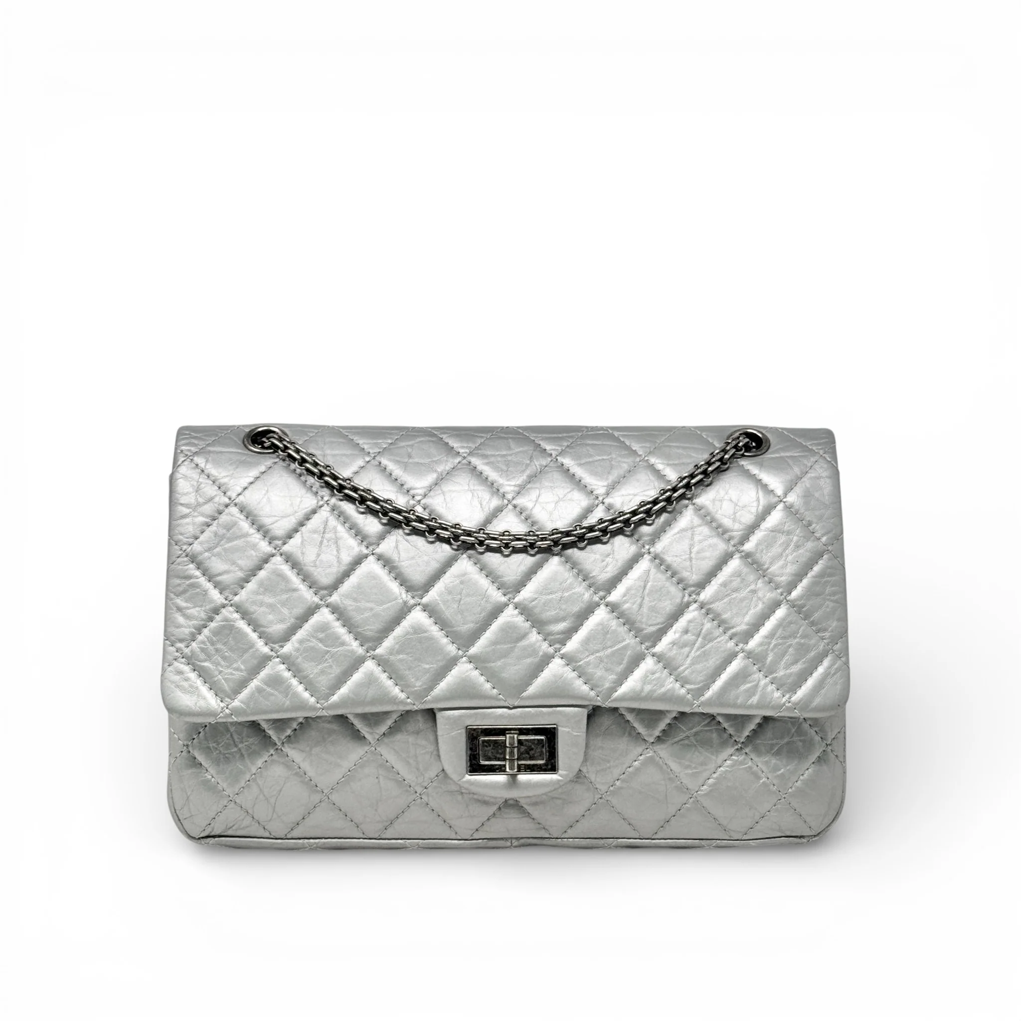 Chanel Silver Calfskin 2.55 Reissue 227
