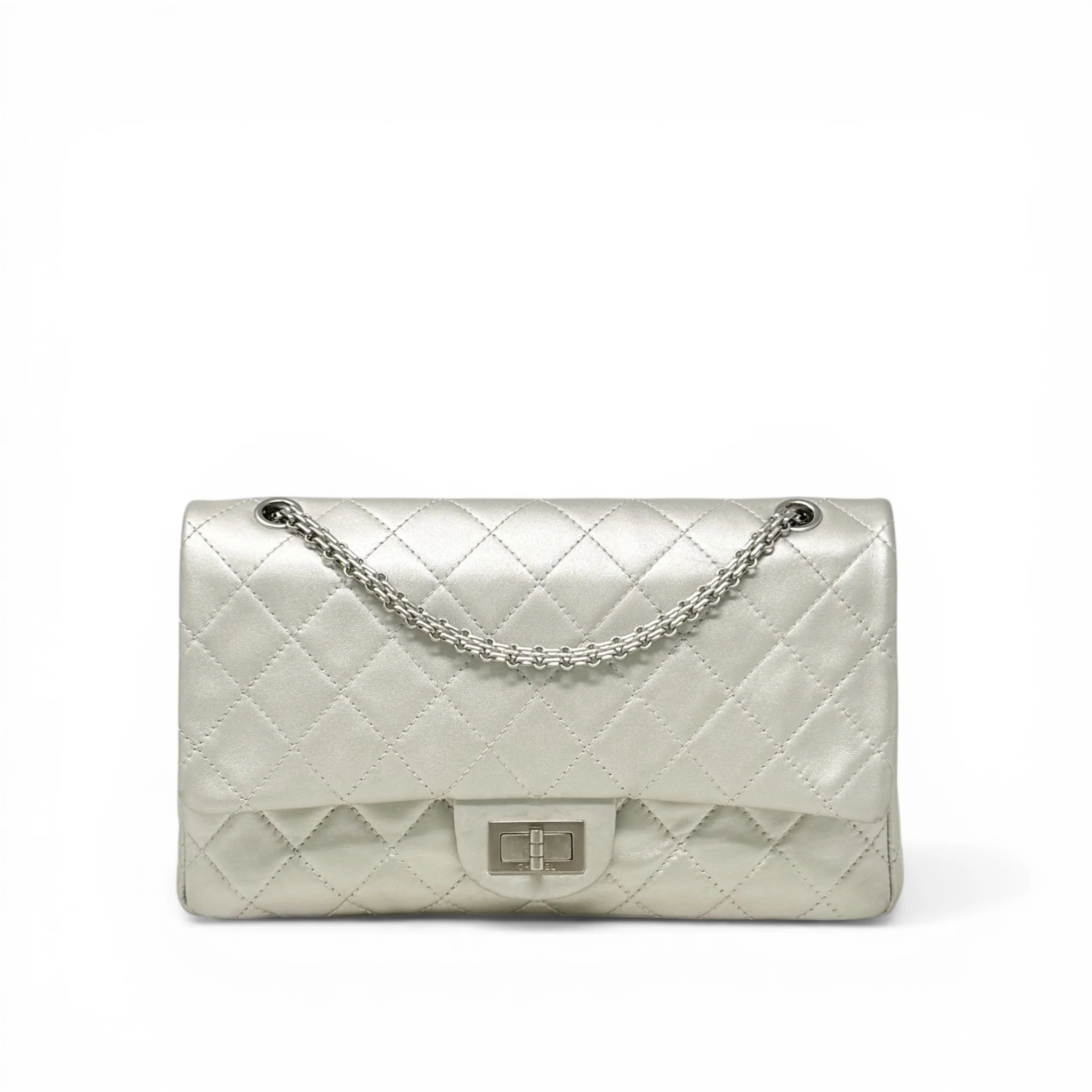 Chanel Silver Calfskin 2.55 Reissue 227