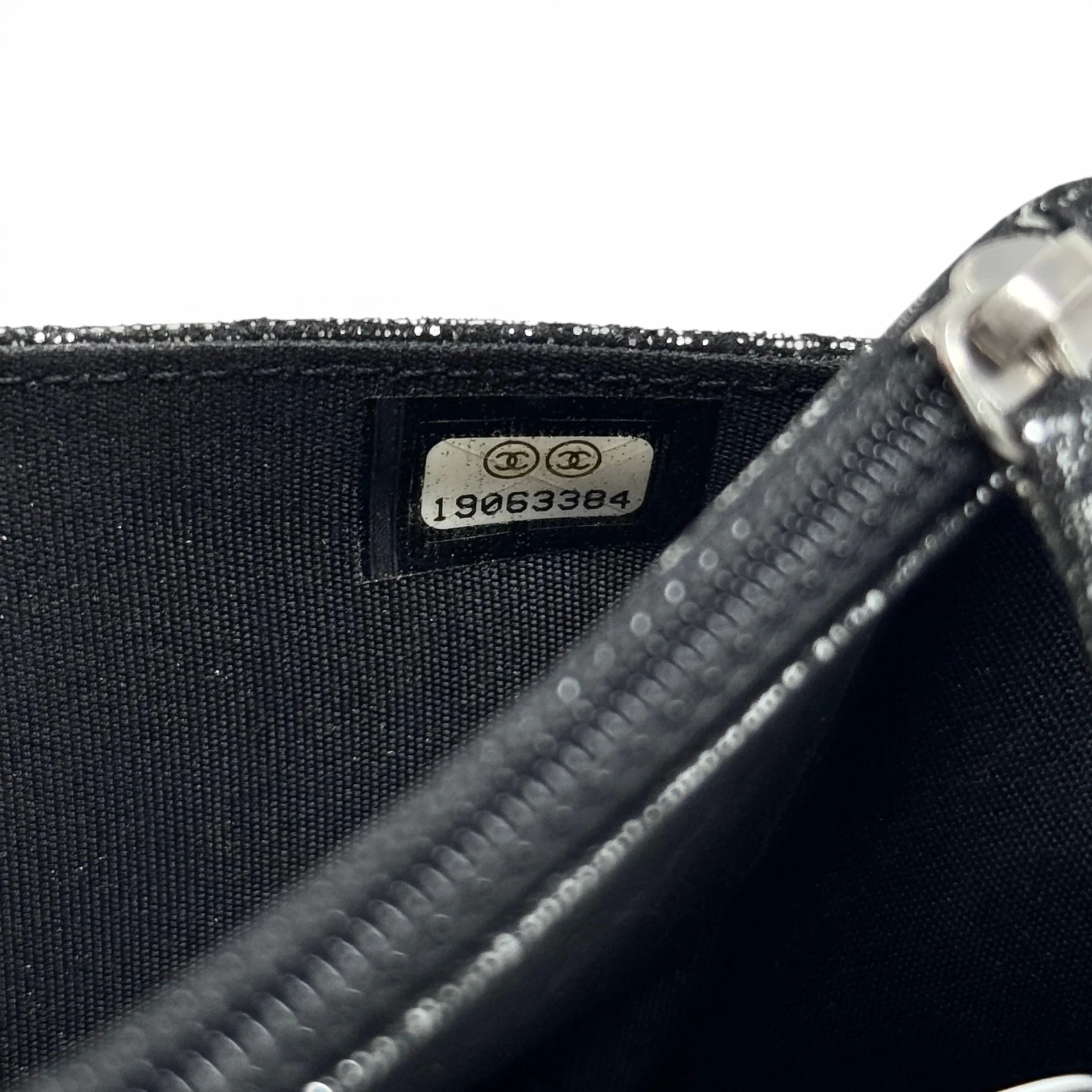 Chanel Metallic Canvas Wallet On Chain - Image 13