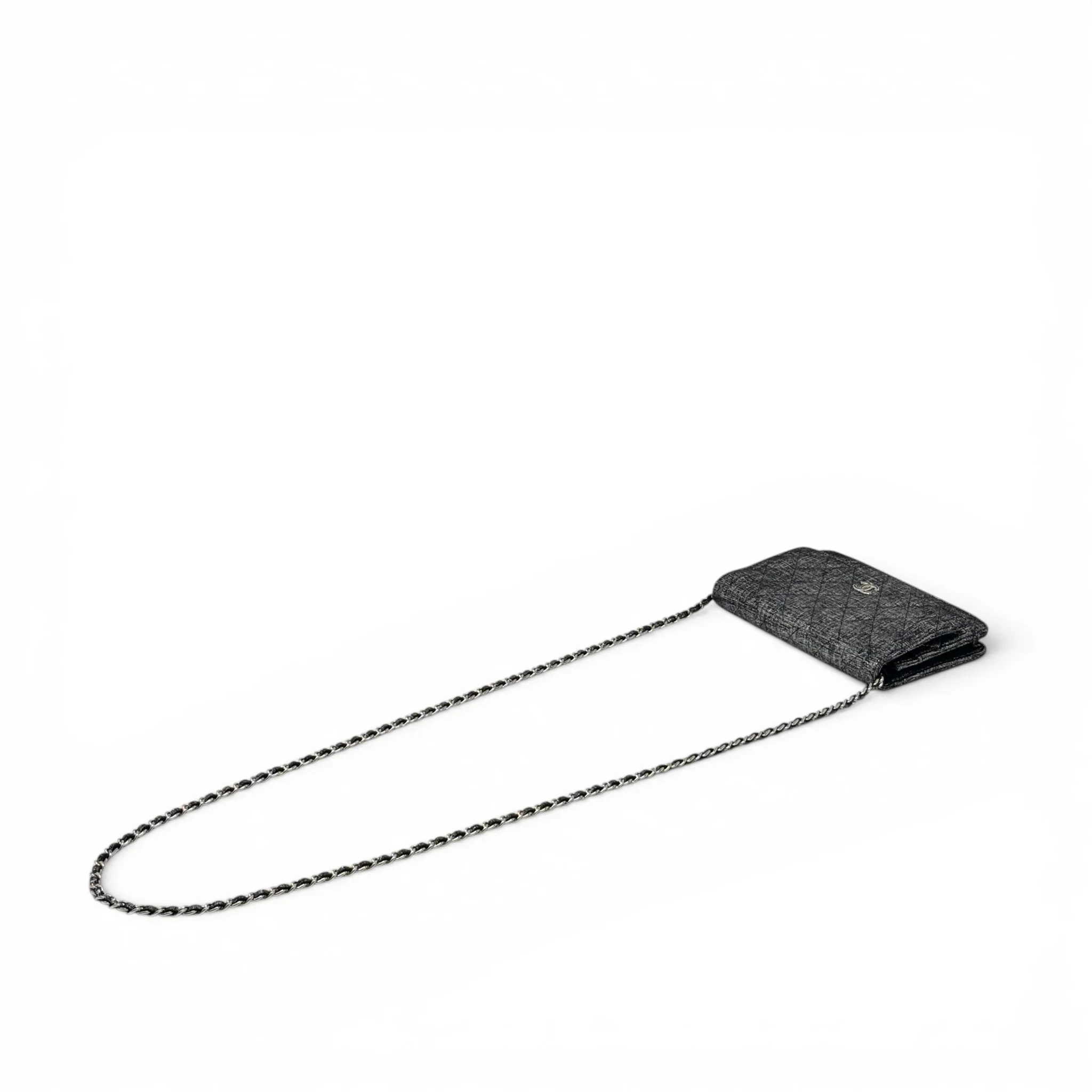 Chanel Metallic Canvas Wallet On Chain - Image 15