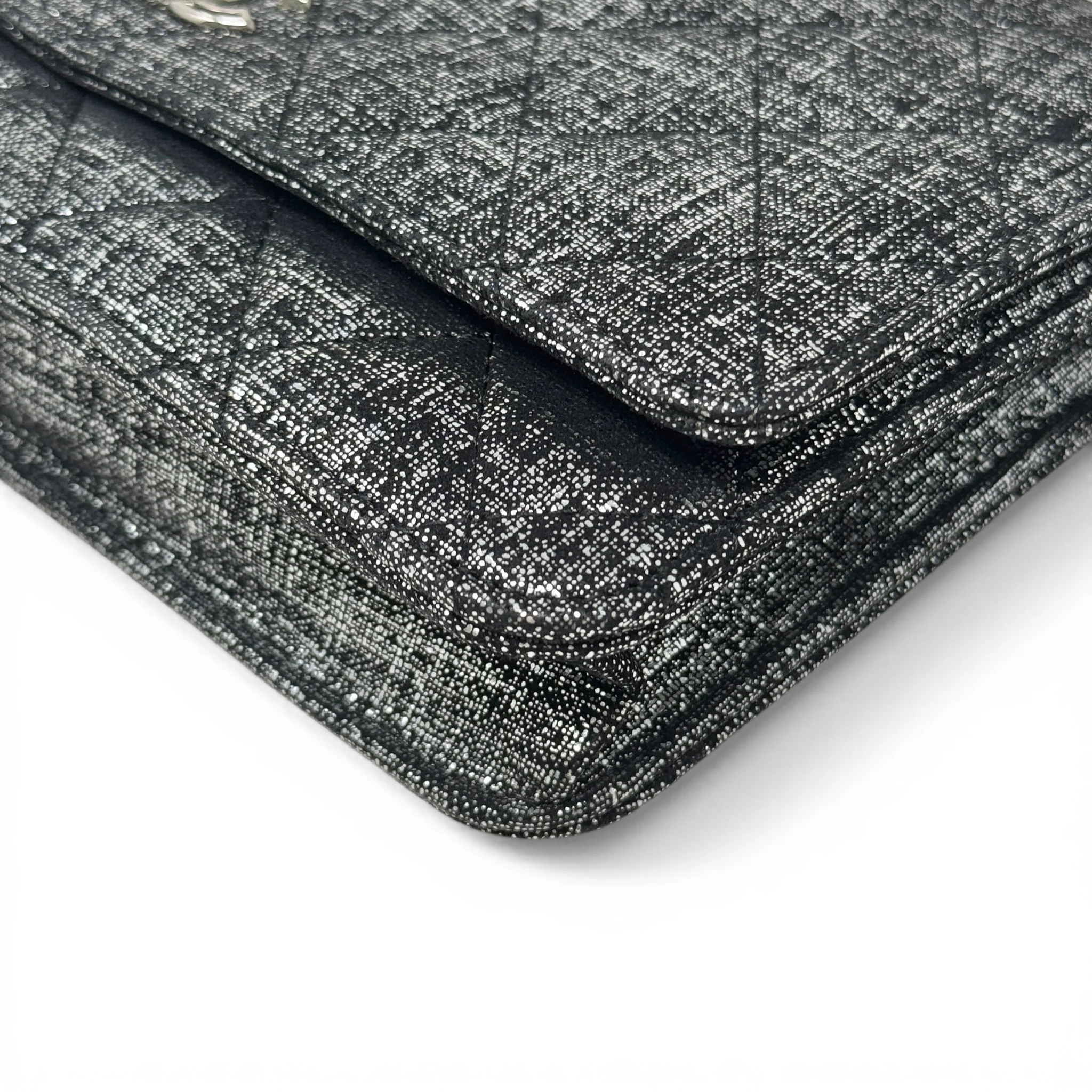 Chanel Metallic Canvas Wallet On Chain - Image 6