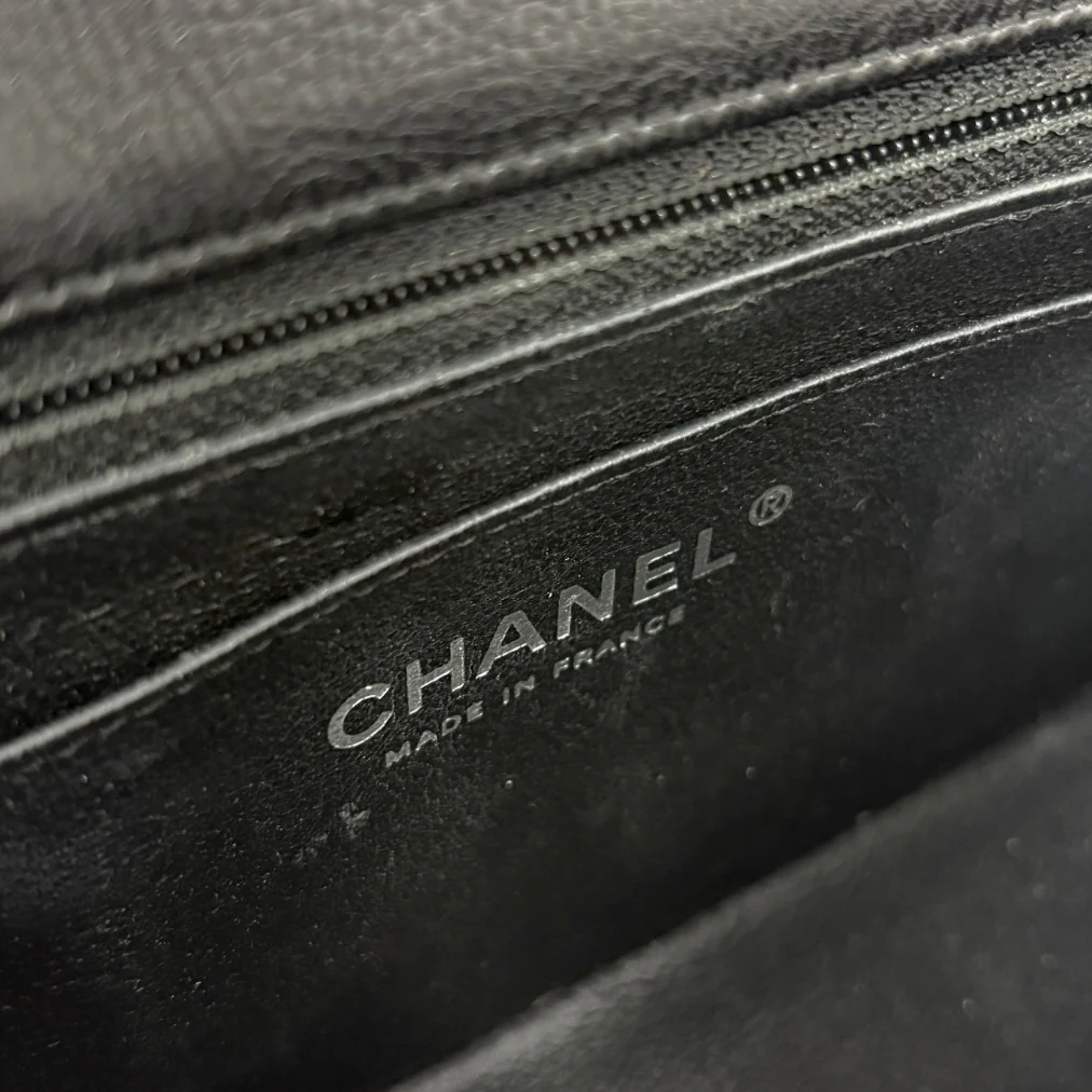 Chanel So Black Crumpled Calfskin Mini Rectangle Bag - Image 13