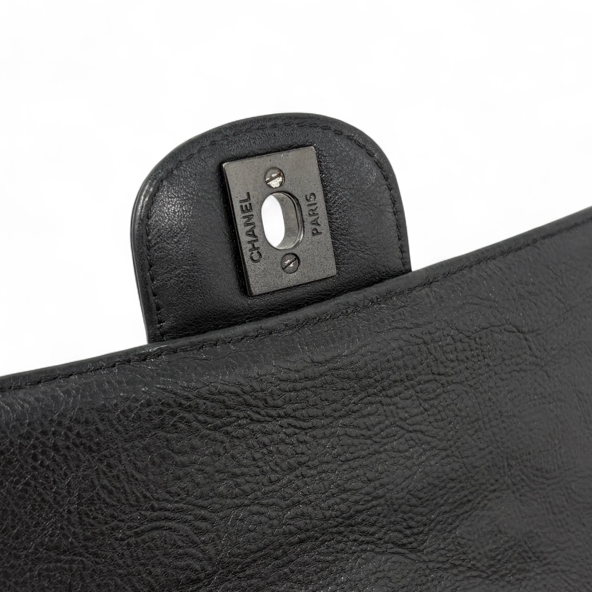 Chanel So Black Crumpled Calfskin Mini Rectangle Bag - Image 14