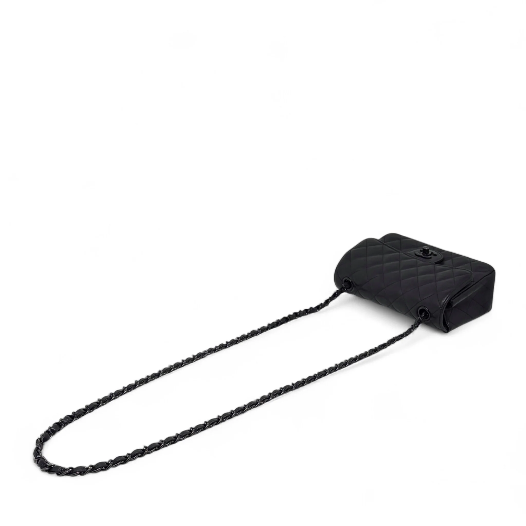 Chanel So Black Crumpled Calfskin Mini Rectangle Bag - Image 17