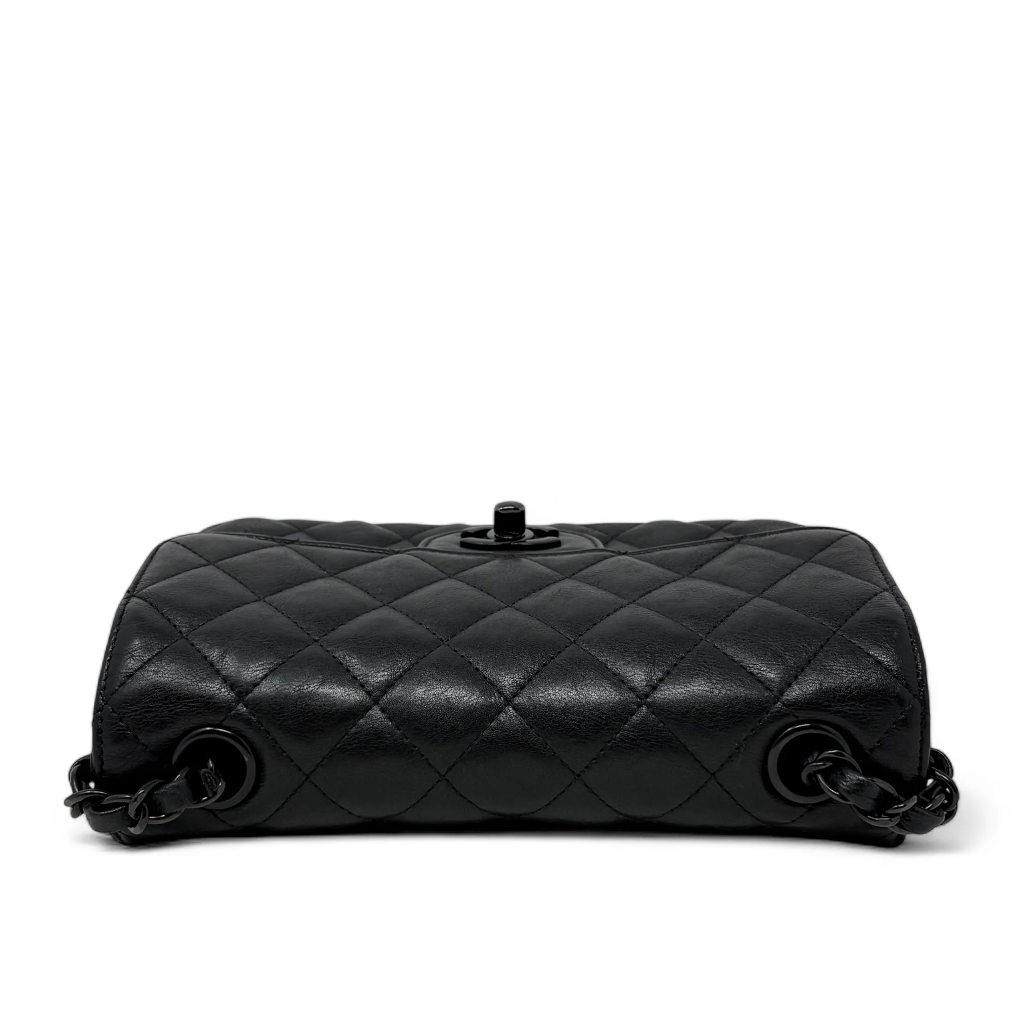 Chanel So Black Crumpled Calfskin Mini Rectangle Bag - Image 5