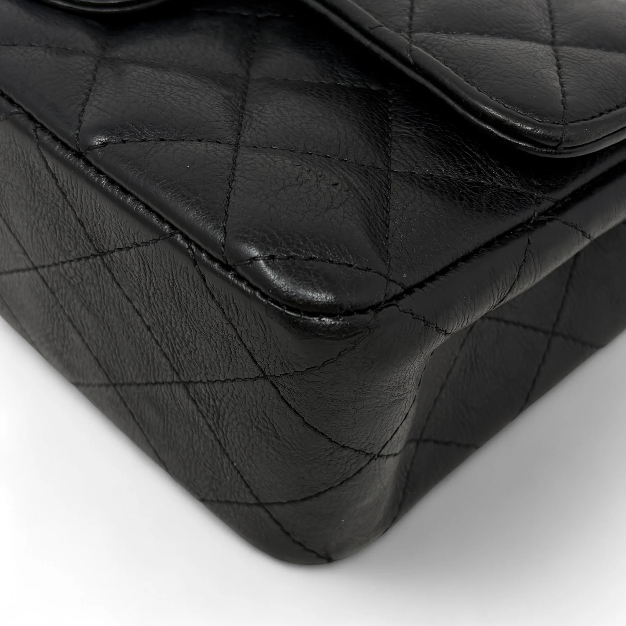 Chanel So Black Crumpled Calfskin Mini Rectangle Bag - Image 9