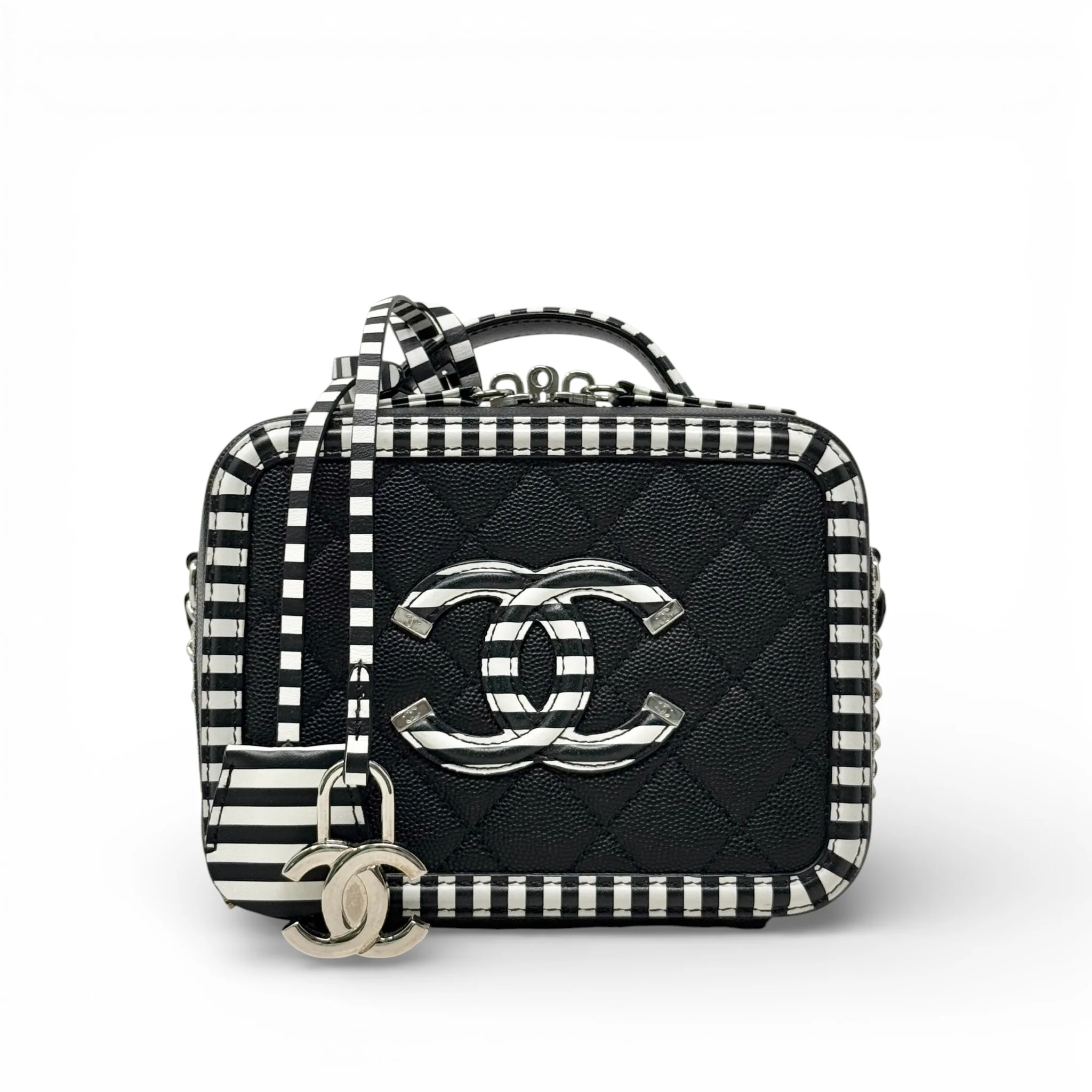 Chanel Black Small Filigree Vanity