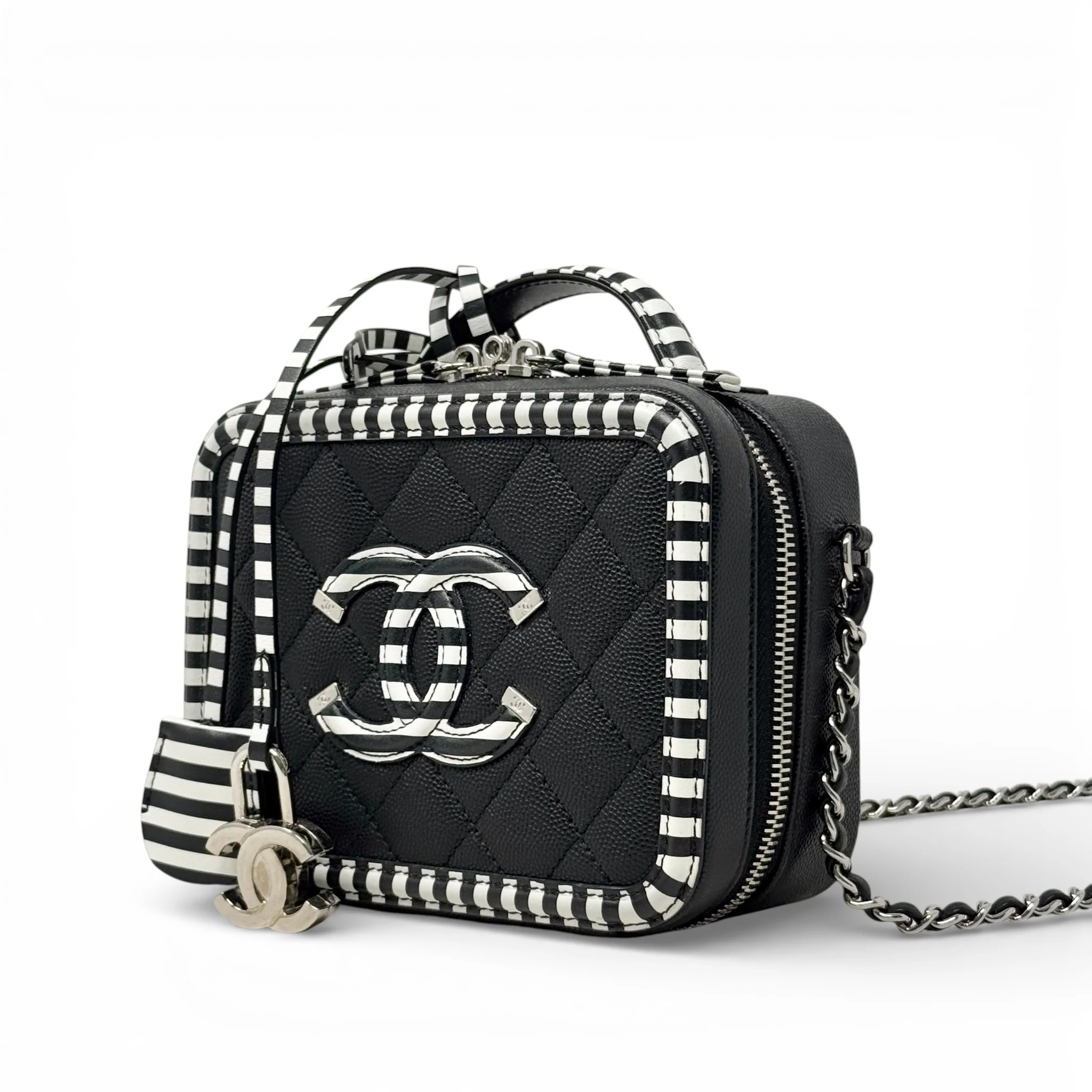 Chanel Black Small Filigree Vanity - Image 2