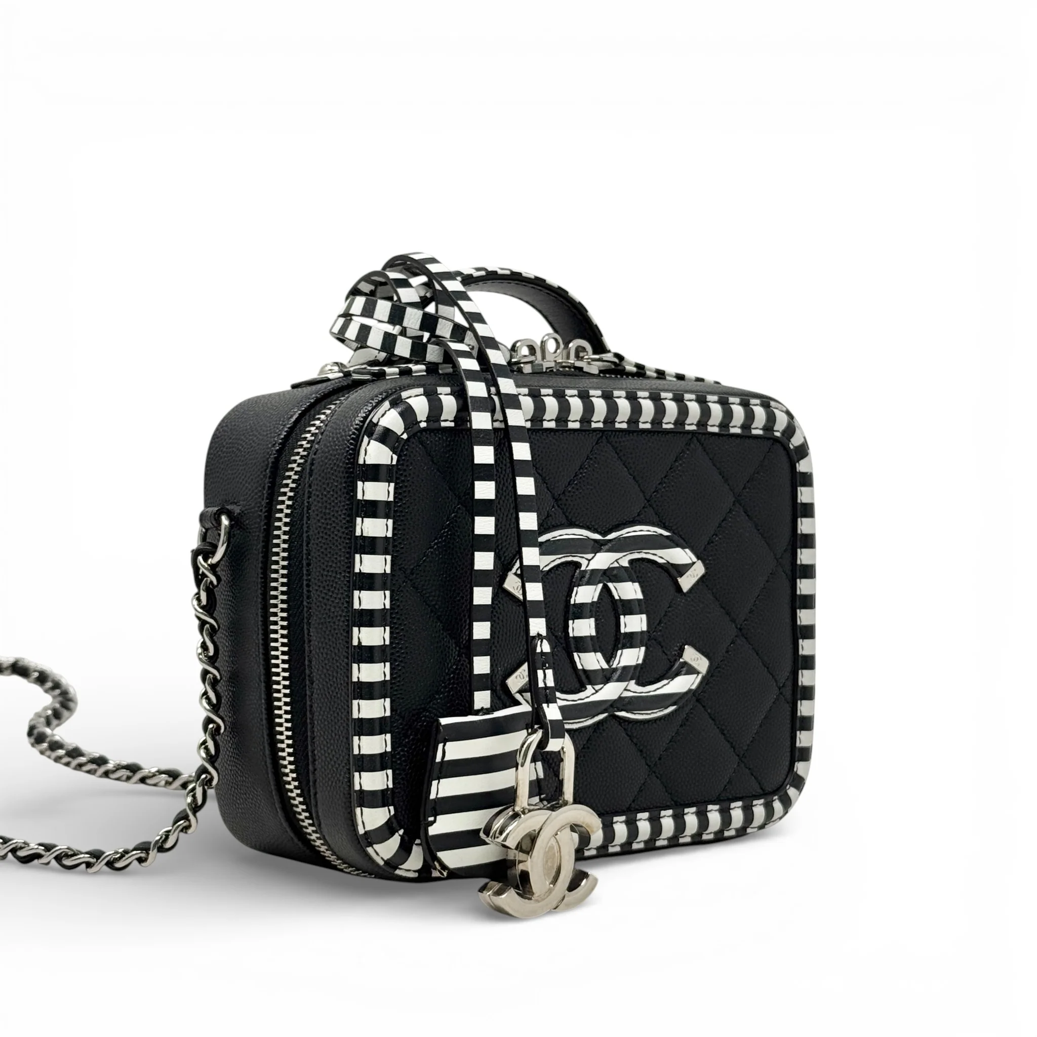 Chanel Black Small Filigree Vanity - Image 4
