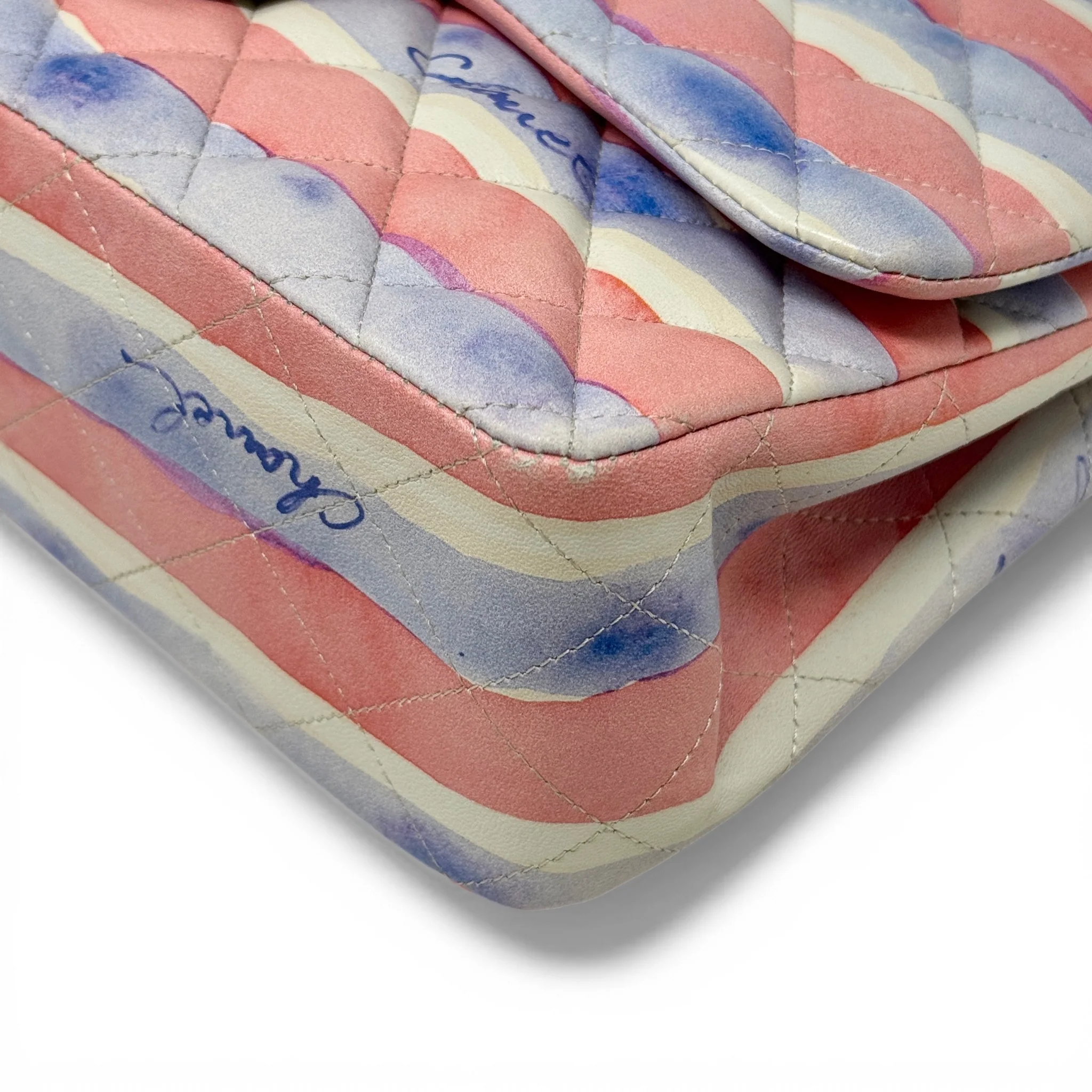 Chanel Striped Watercolor Jumbo Single Flap - Image 6