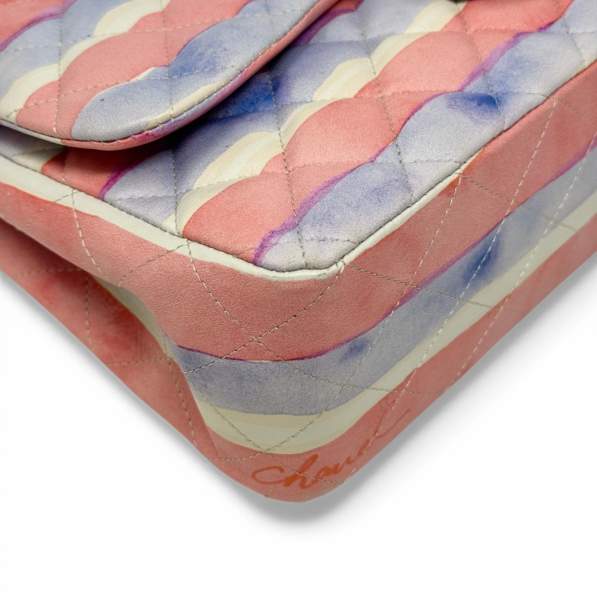 Chanel Striped Watercolor Jumbo Single Flap - Image 7