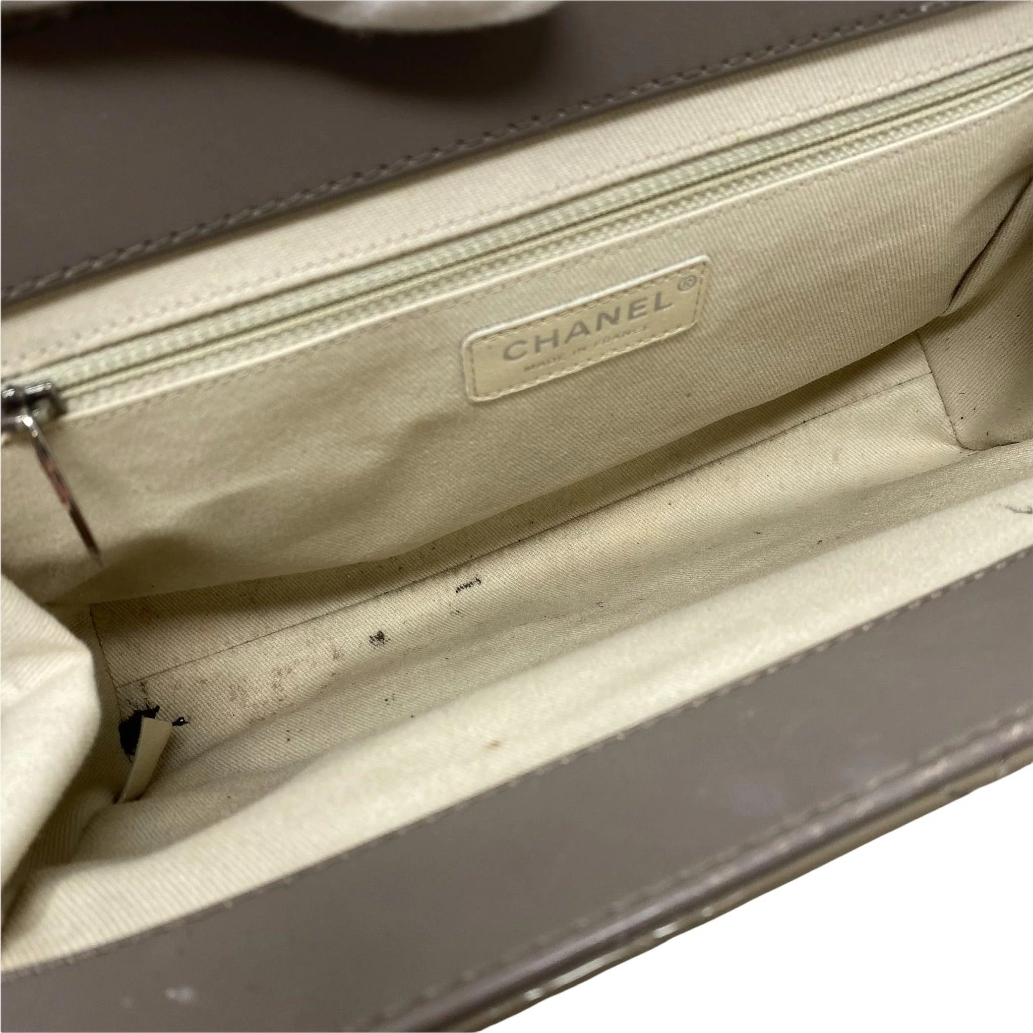 Chanel Taupe Patent Timeless Large Clutch - Image 11
