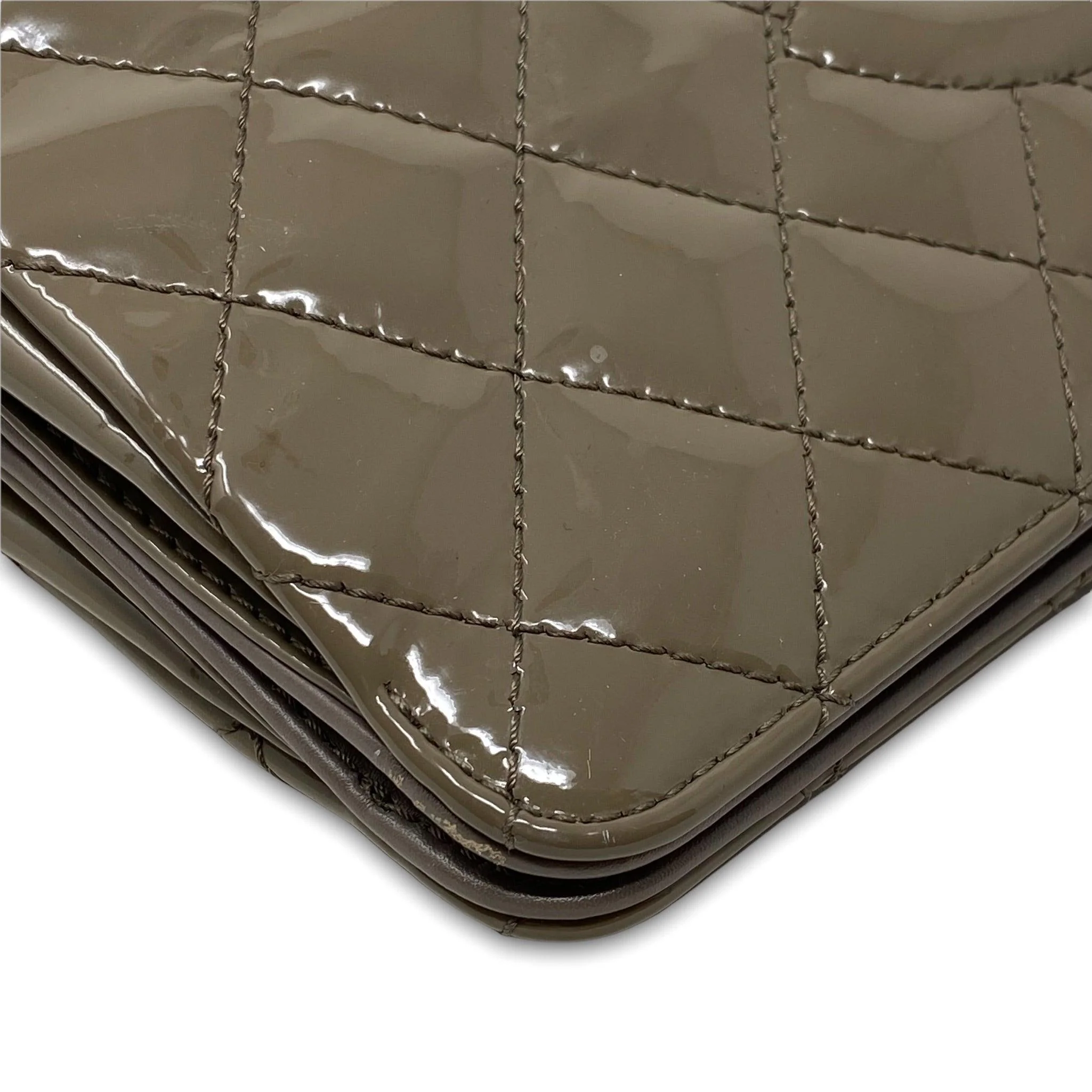 Chanel Taupe Patent Timeless Large Clutch - Image 6
