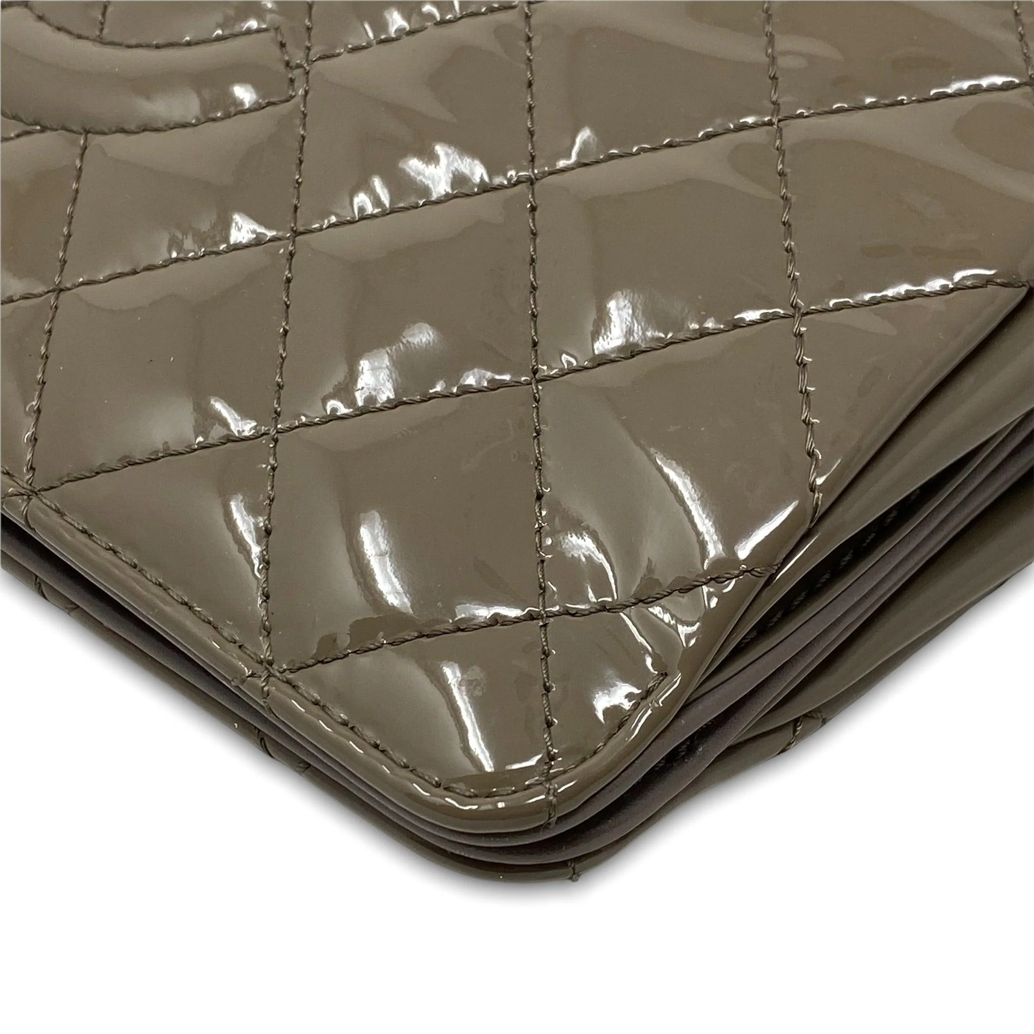 Chanel Taupe Patent Timeless Large Clutch - Image 7