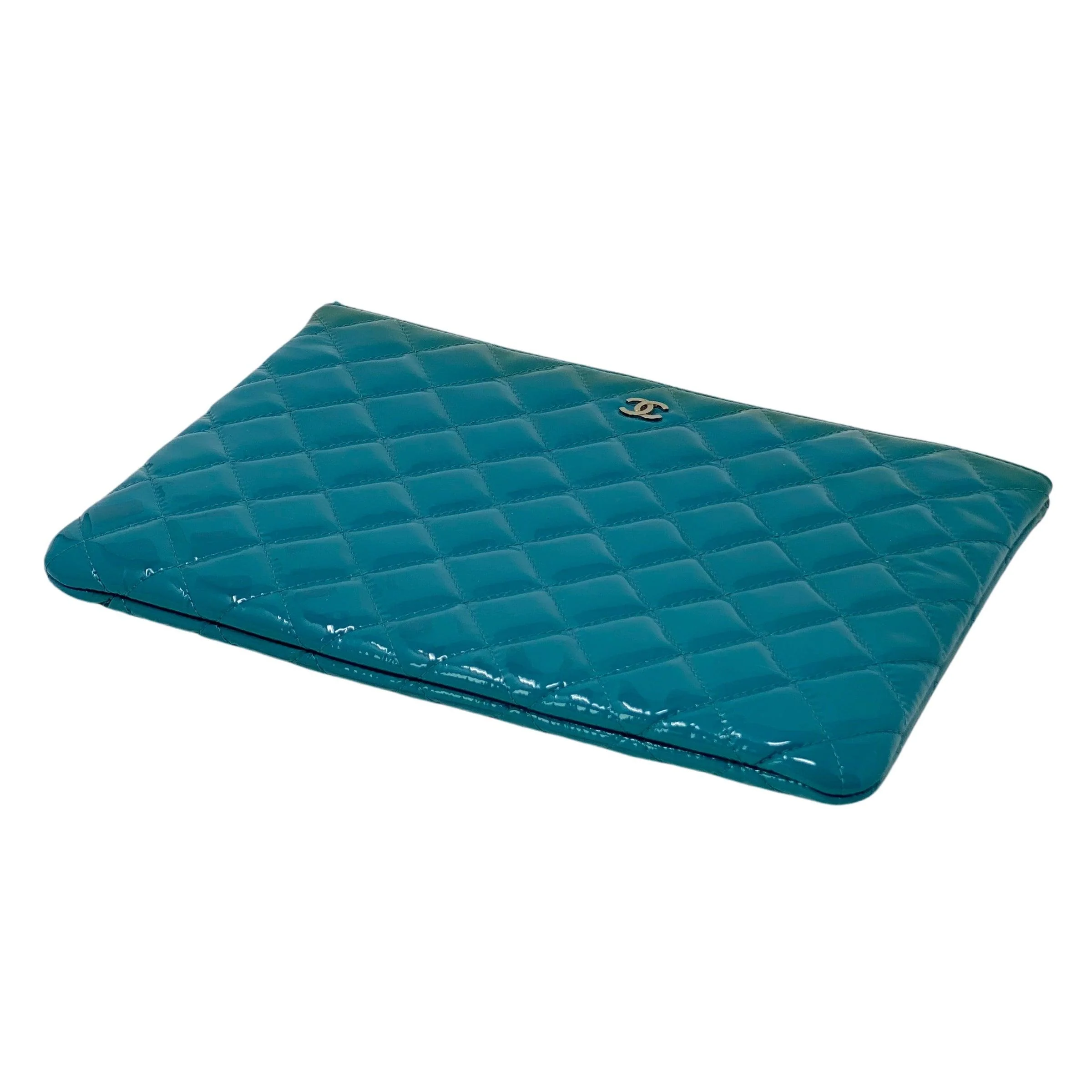 Chanel Turquoise Small O Case Pouch - Image 4
